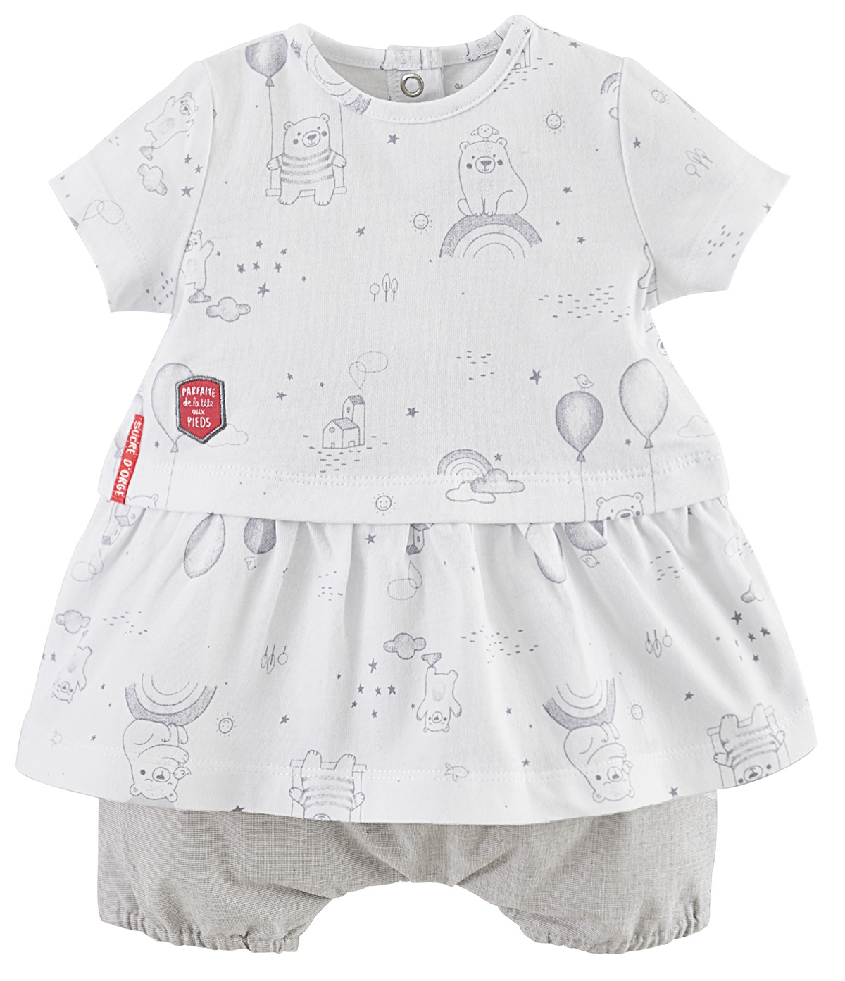Ensemble robe et bloomer bebe fille, SUCRE D'ORGE