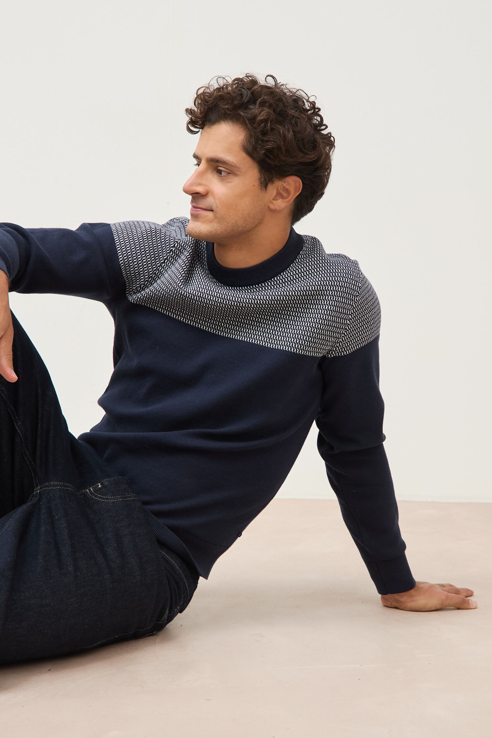 Pull droit fin col rond manches longues, BONOBO