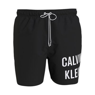 Shorts da bagno tinta unita logo sulla coscia CALVIN KLEIN