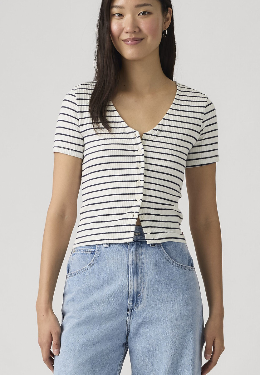 T-shirt court rayé col V, LEVI'S