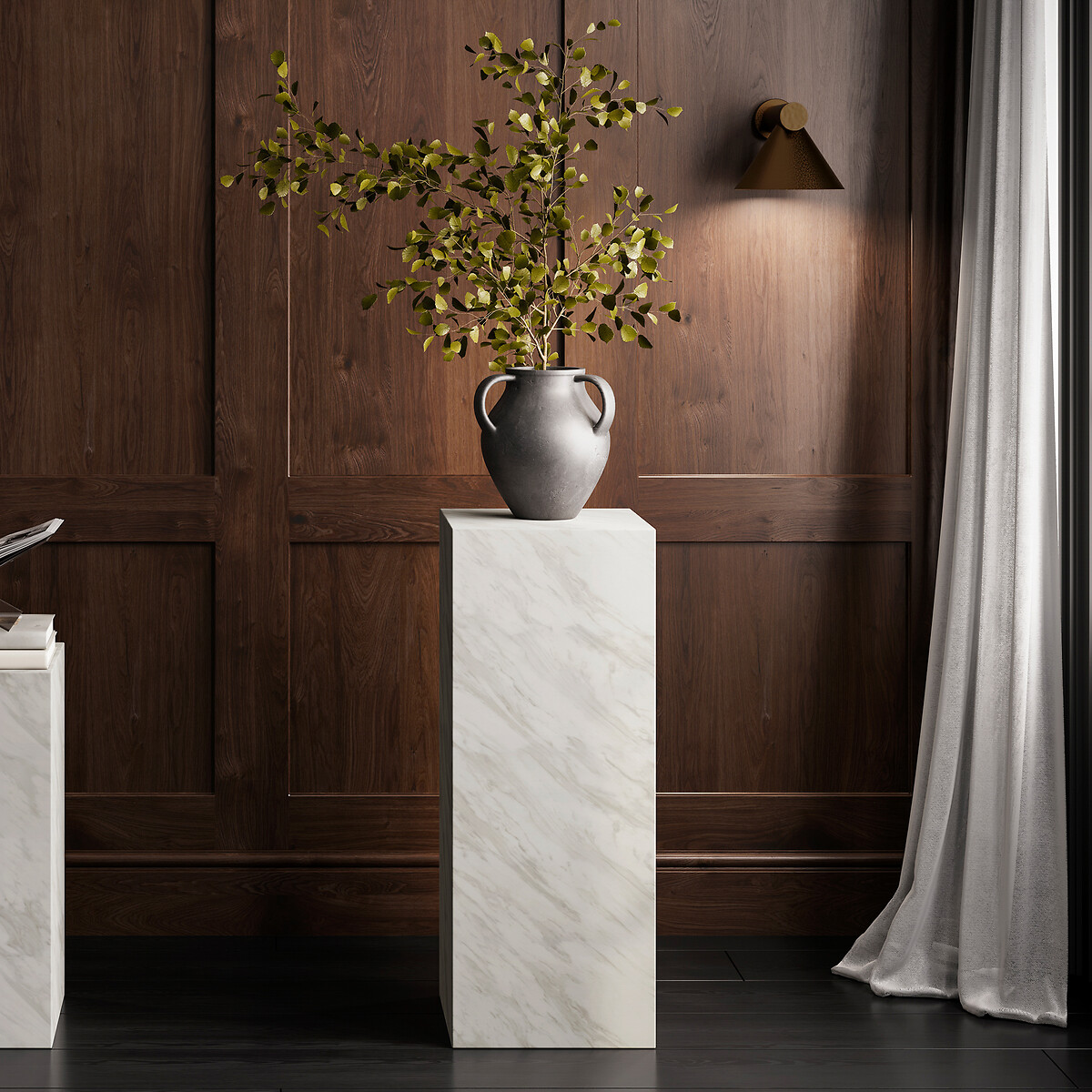 Serafina Tall Faux Marble Block Side Table, ÉDITÉ