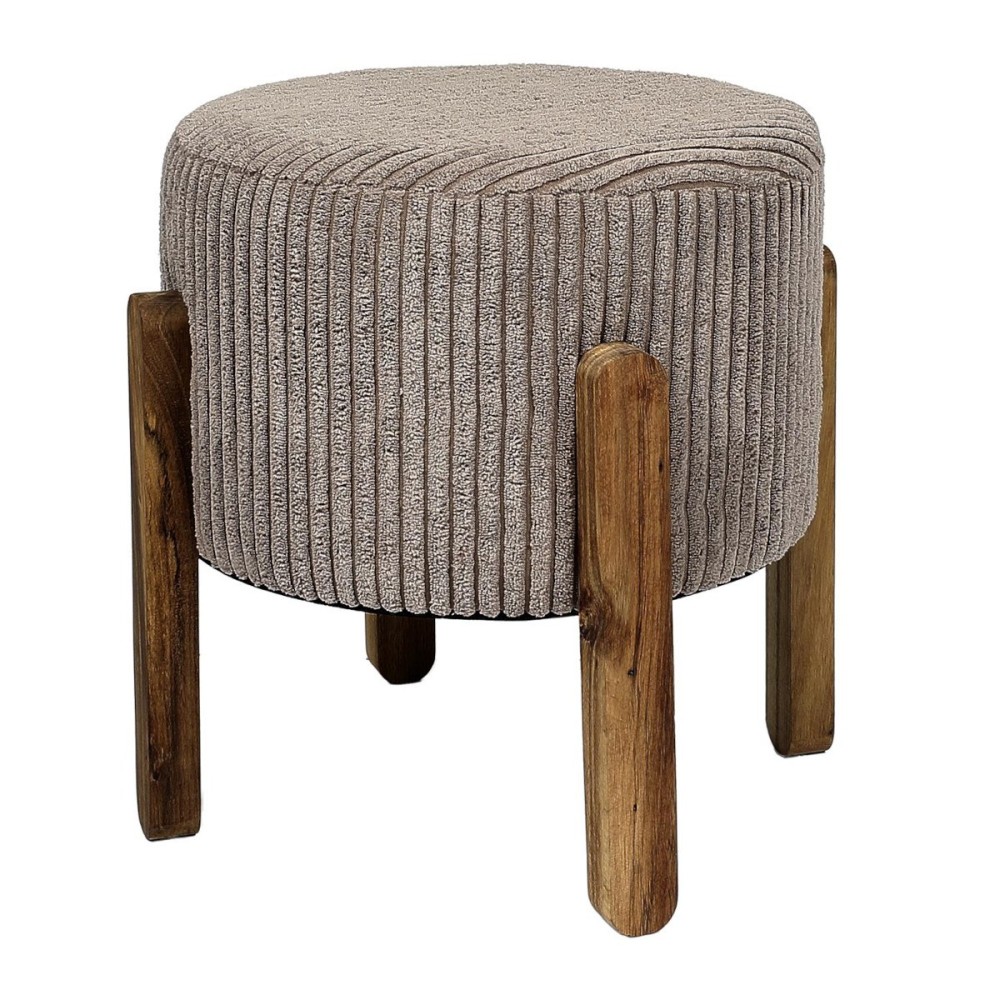 Tabouret Côtelé Scott Taupe, DECORATIE