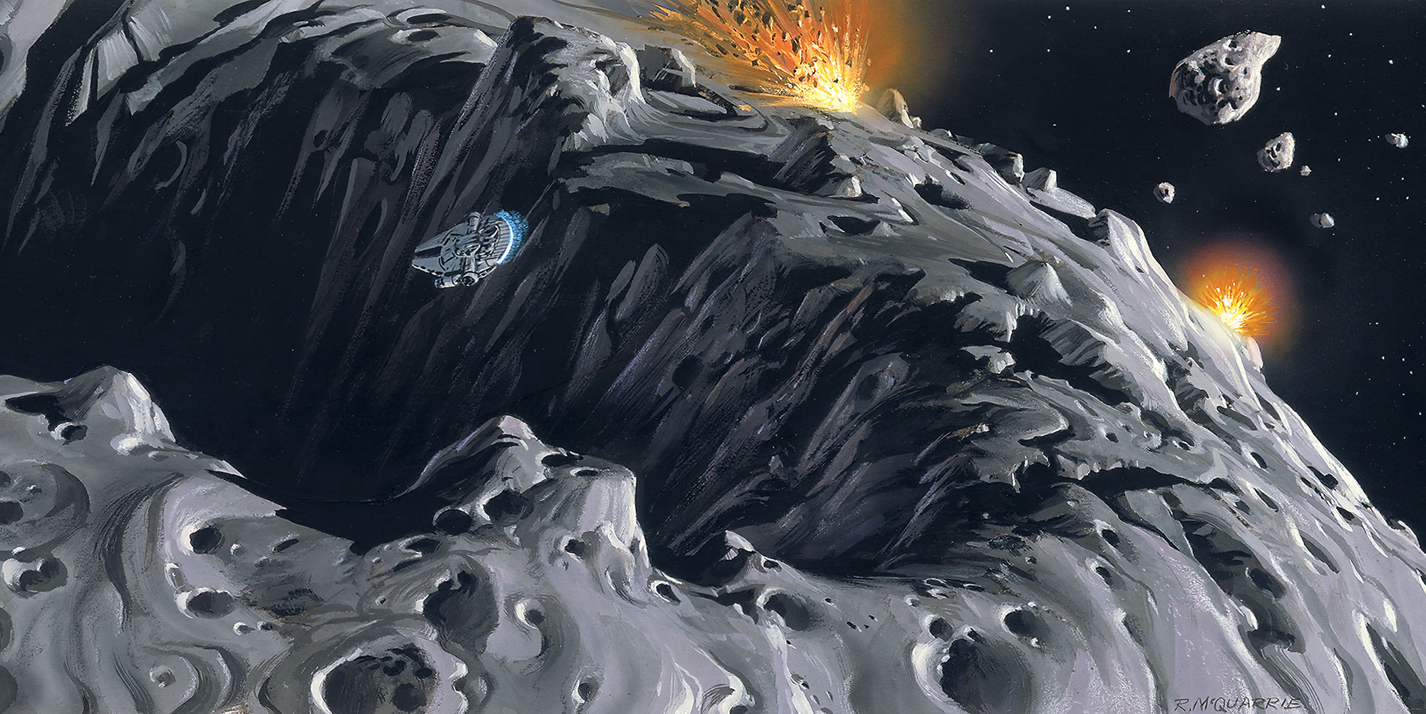 Papier peint Komar - Star Wars Classic RMQ Asteroid - 500 x 250 cm, HEXOA