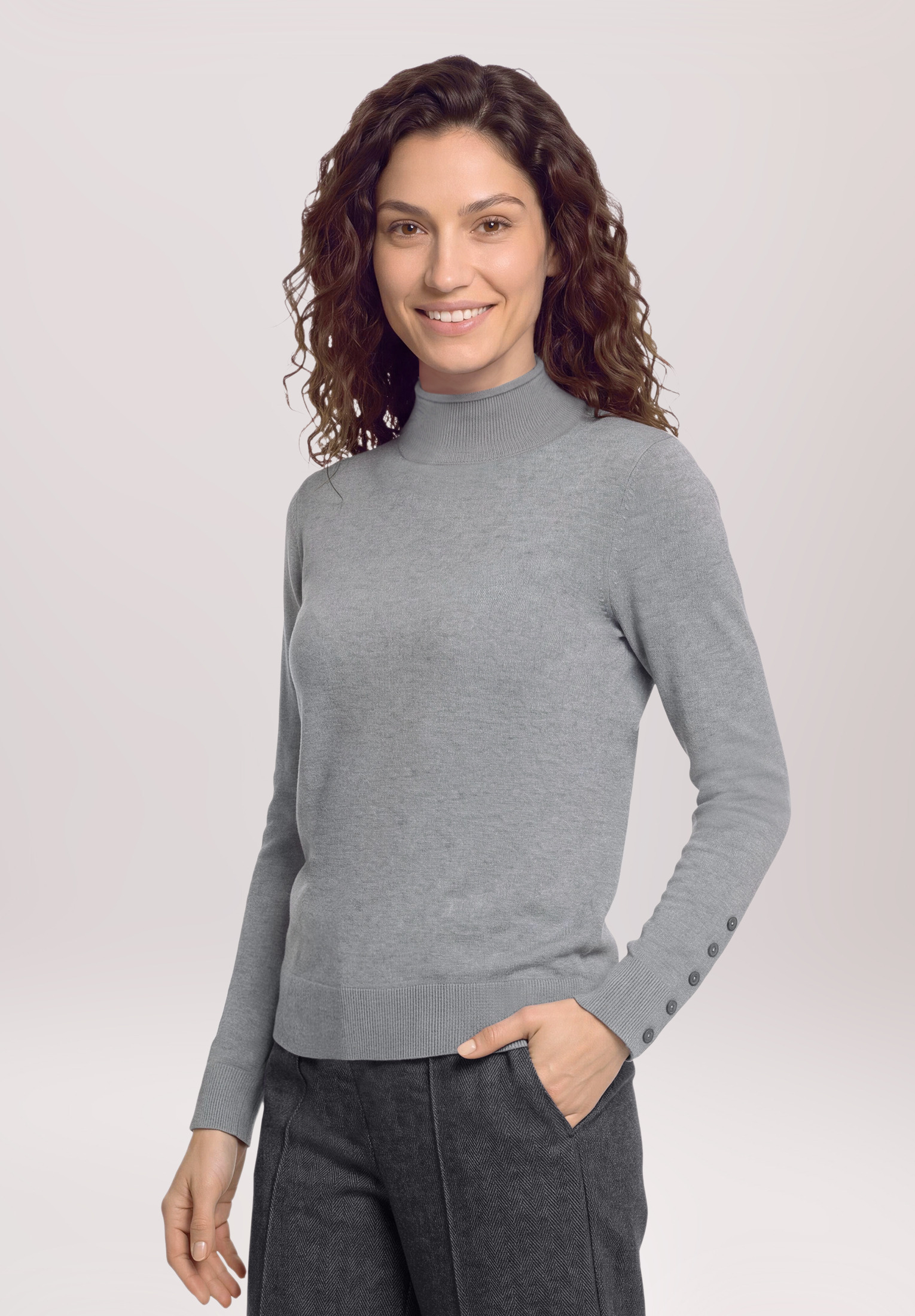 Pull-over en maille à col droit, CARTOON