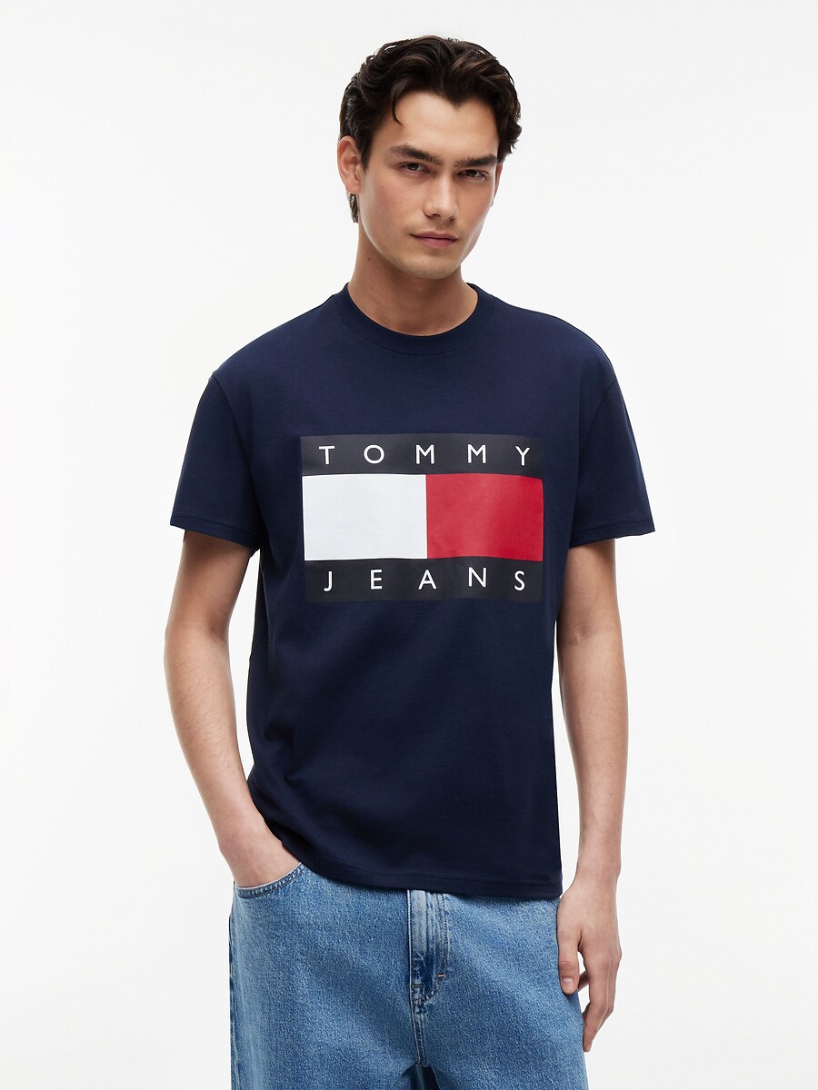 T-shirt manches courtes, logo drapeau, TOMMY JEANS