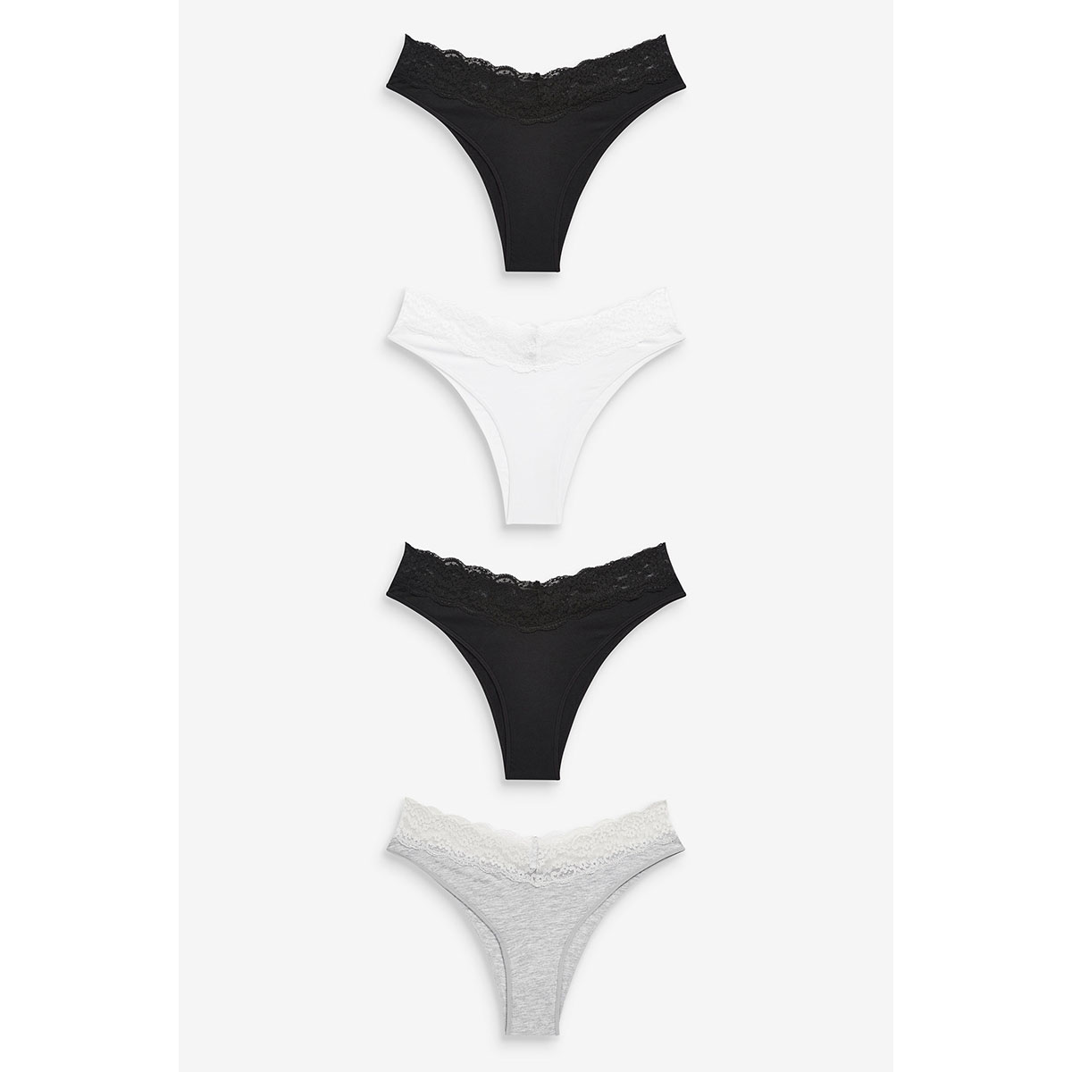 Slips bordés coupe très échancrée, lot de 4, NEXT