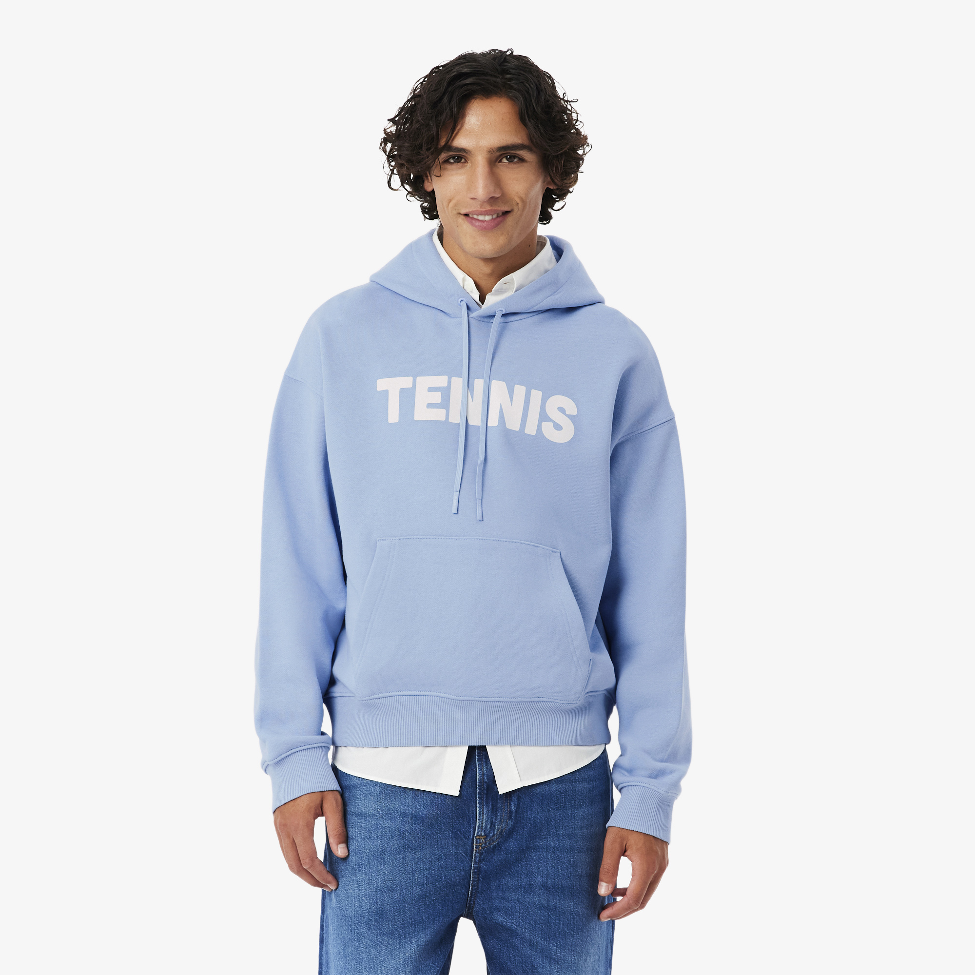Sweatshirt à capuche imprimé tennis, LACOSTE