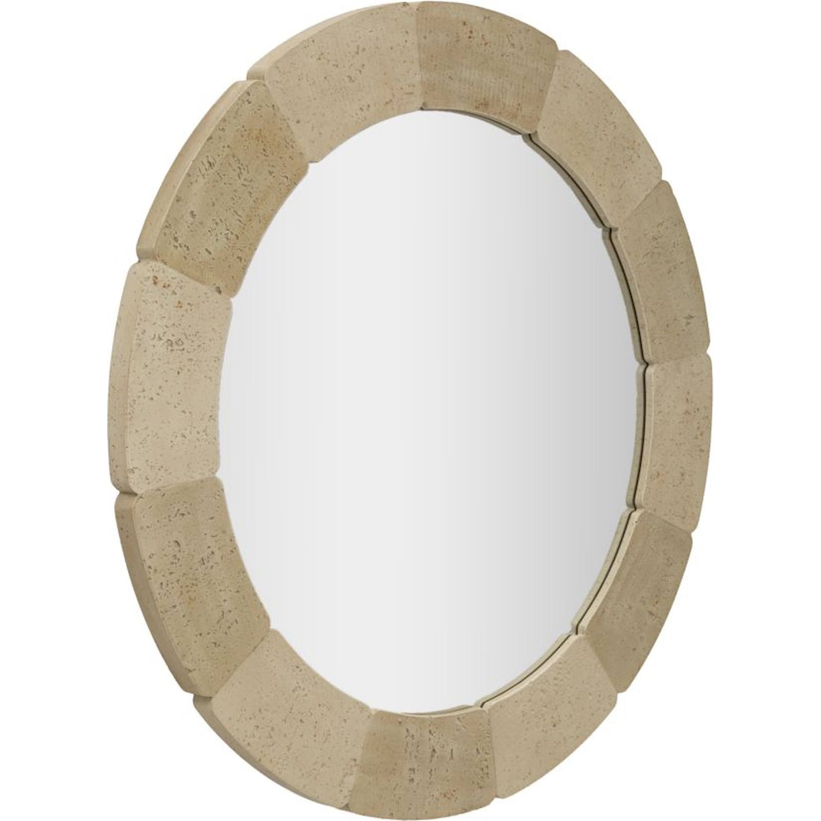 Miroir mural rond cadre effet pierre MODERN, RECOLLECTION