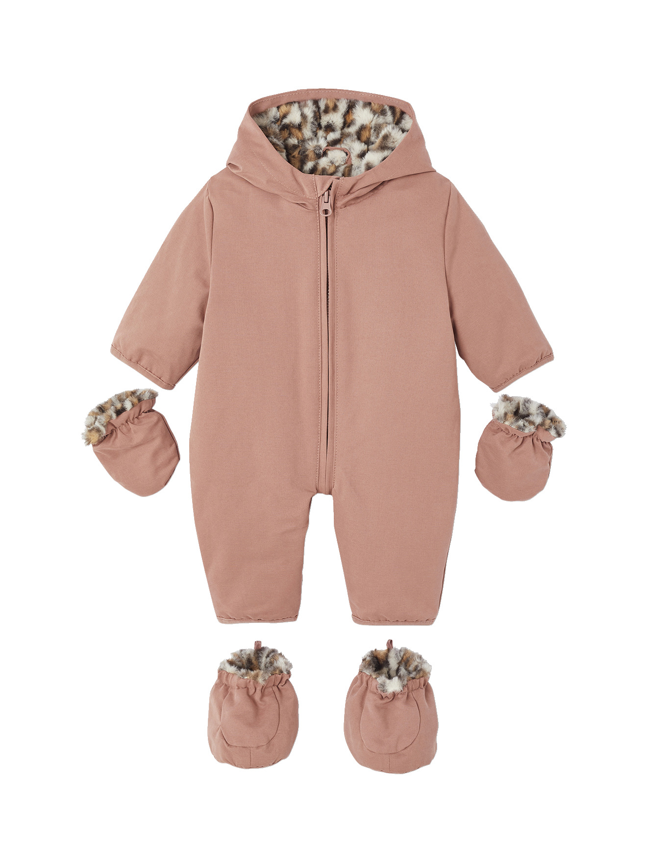 Combi-pilote naissance doublée imitation fourrure léopard, VERTBAUDET