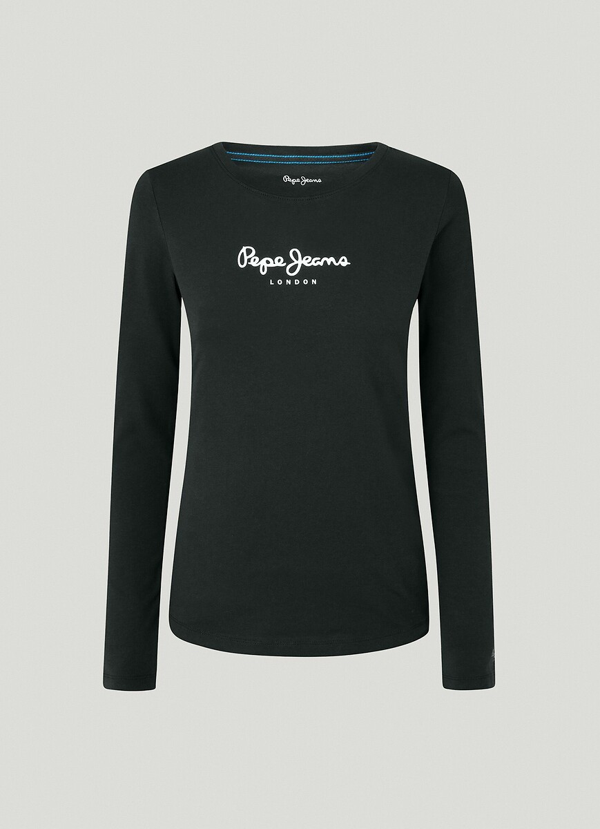 T-shirt maniche lunghe, con logo, PEPE JEANS