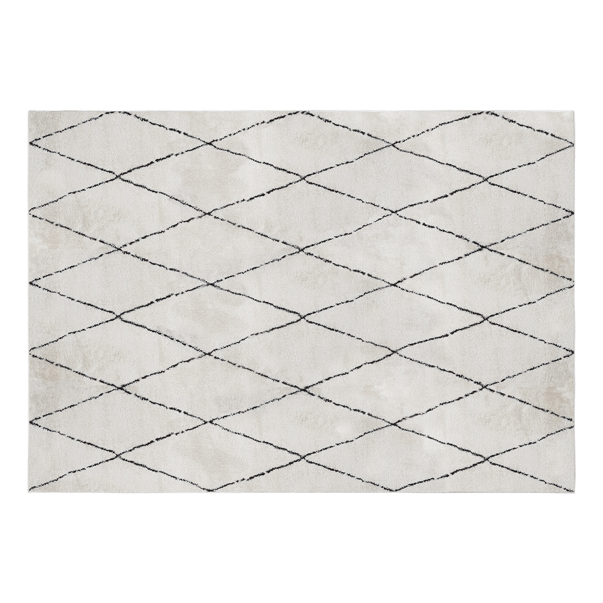Tapis rectangulaire à motifs losanges noirs 200 x 300 cm SILAN, MILIBOO