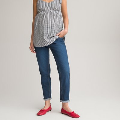 Maternity Boyfriend Jeans in Organic Cotton with High Bump Band, Length 27.5" LA REDOUTE COLLECTIONS