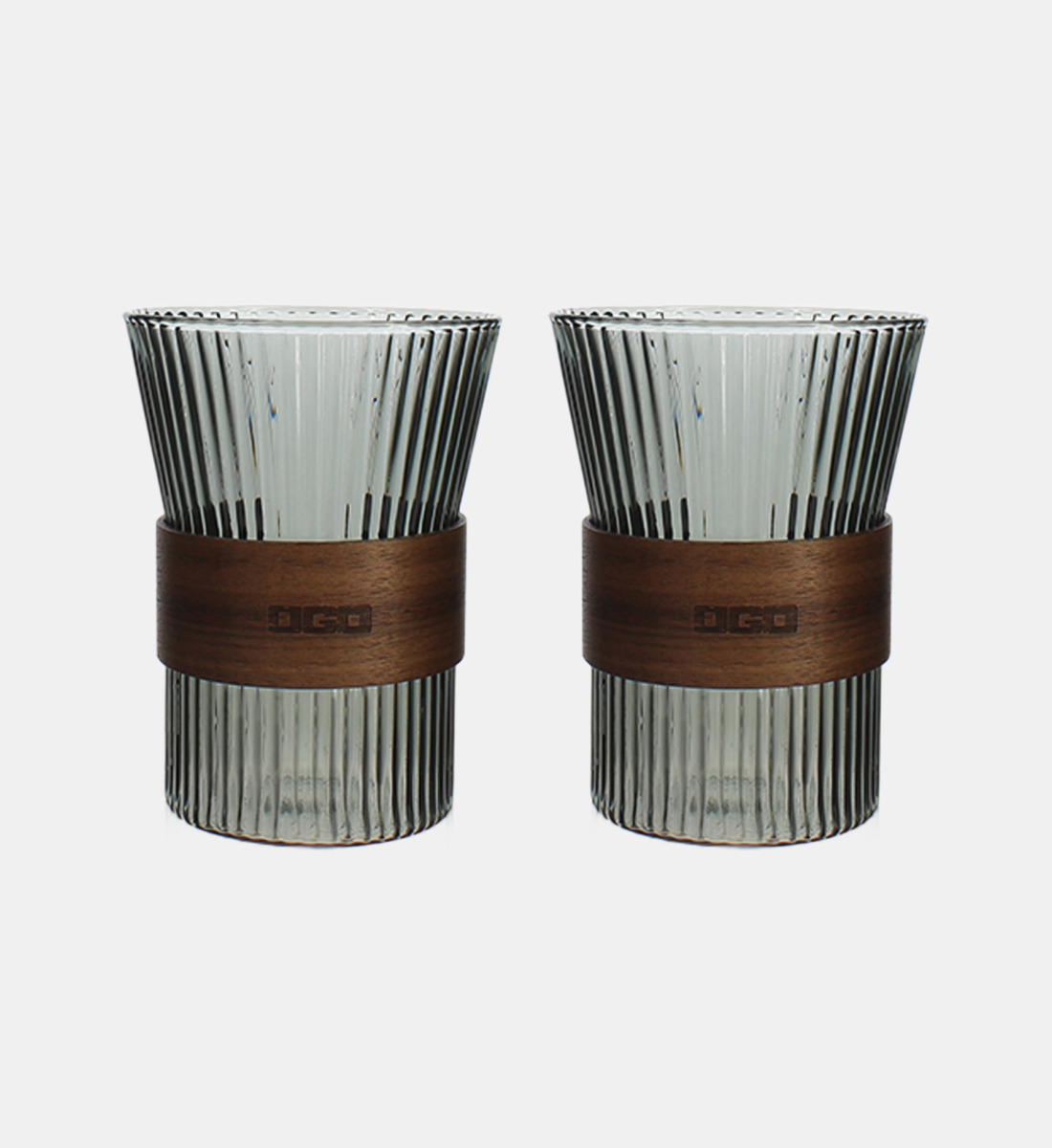 Lot de 2 tasses en verre 325ml, KARL, OGO LIVING