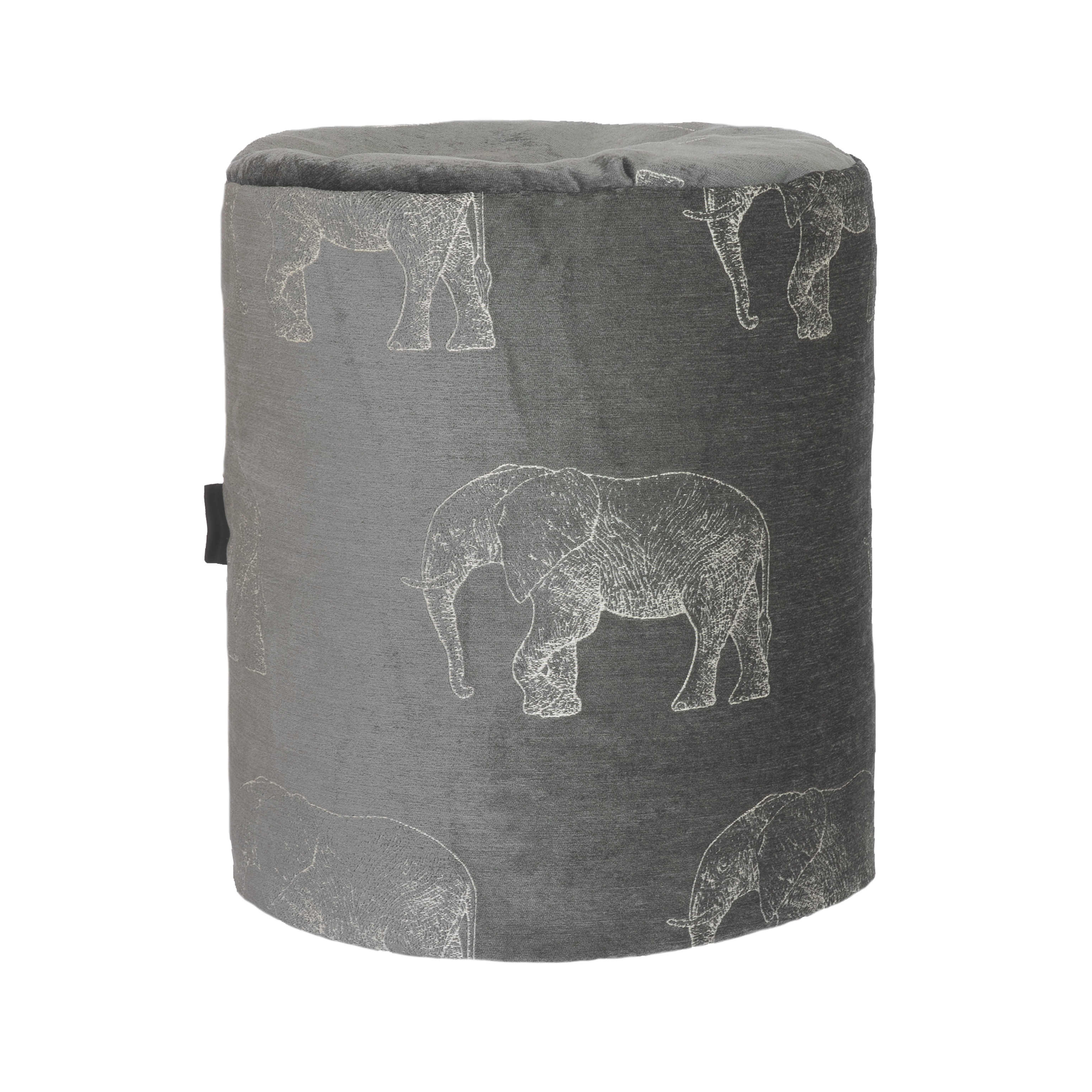 Pouf en velours avec éléphants brodées, MX HOME