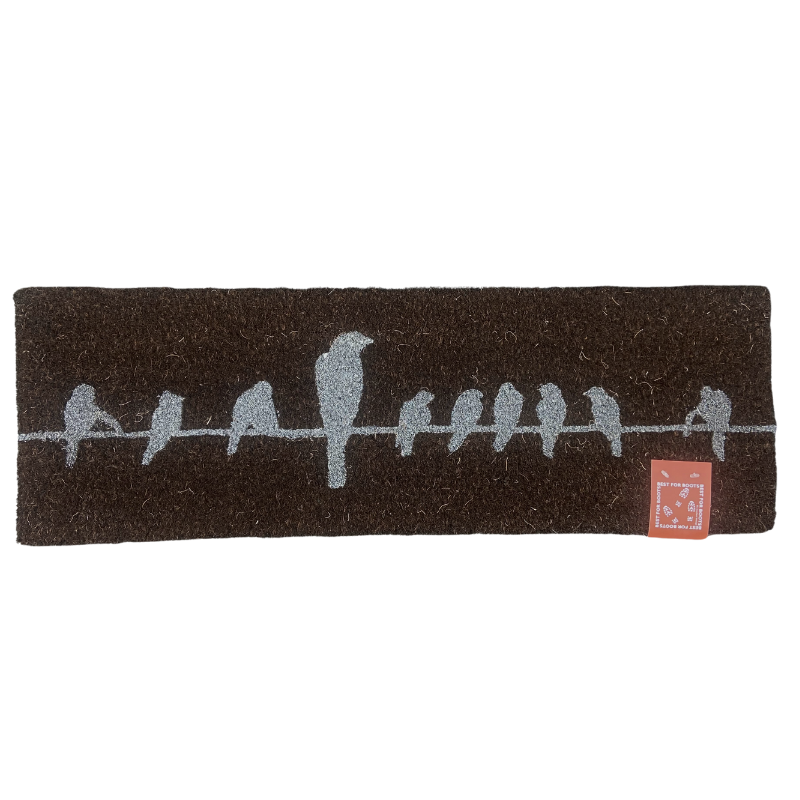Tapis Oiseaux marron fibres/coco 75 x 25 cm, ESSCHERT DESIGN