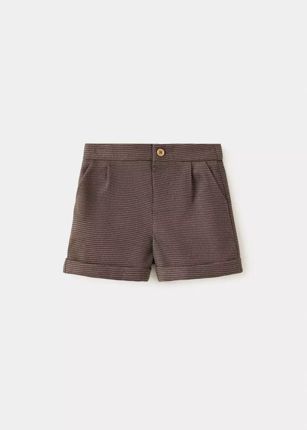 Short à carreaux avec pinces, MANGO BABY