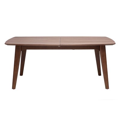 Table extensible rallonges intégrées rectangulaire en bois foncé noyer L180-230 cm FIFTIES MILIBOO