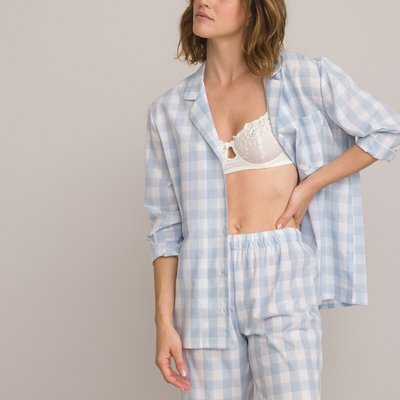 Pyjama forme grand-père en popeline de coton LA REDOUTE COLLECTIONS