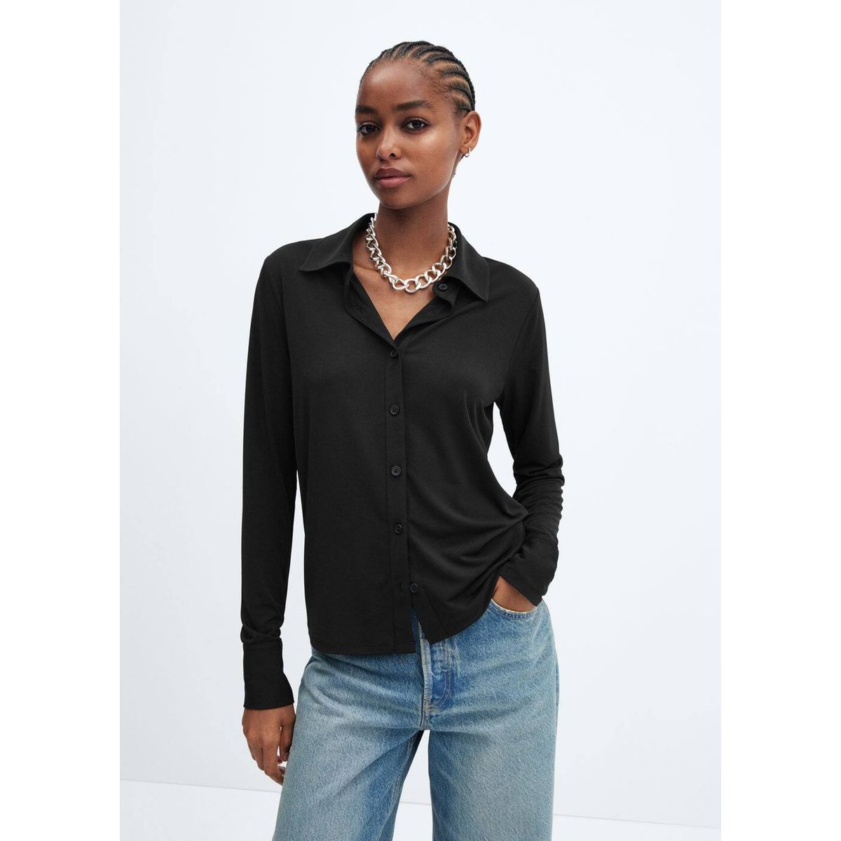 Chemise noire fluide La Redoute