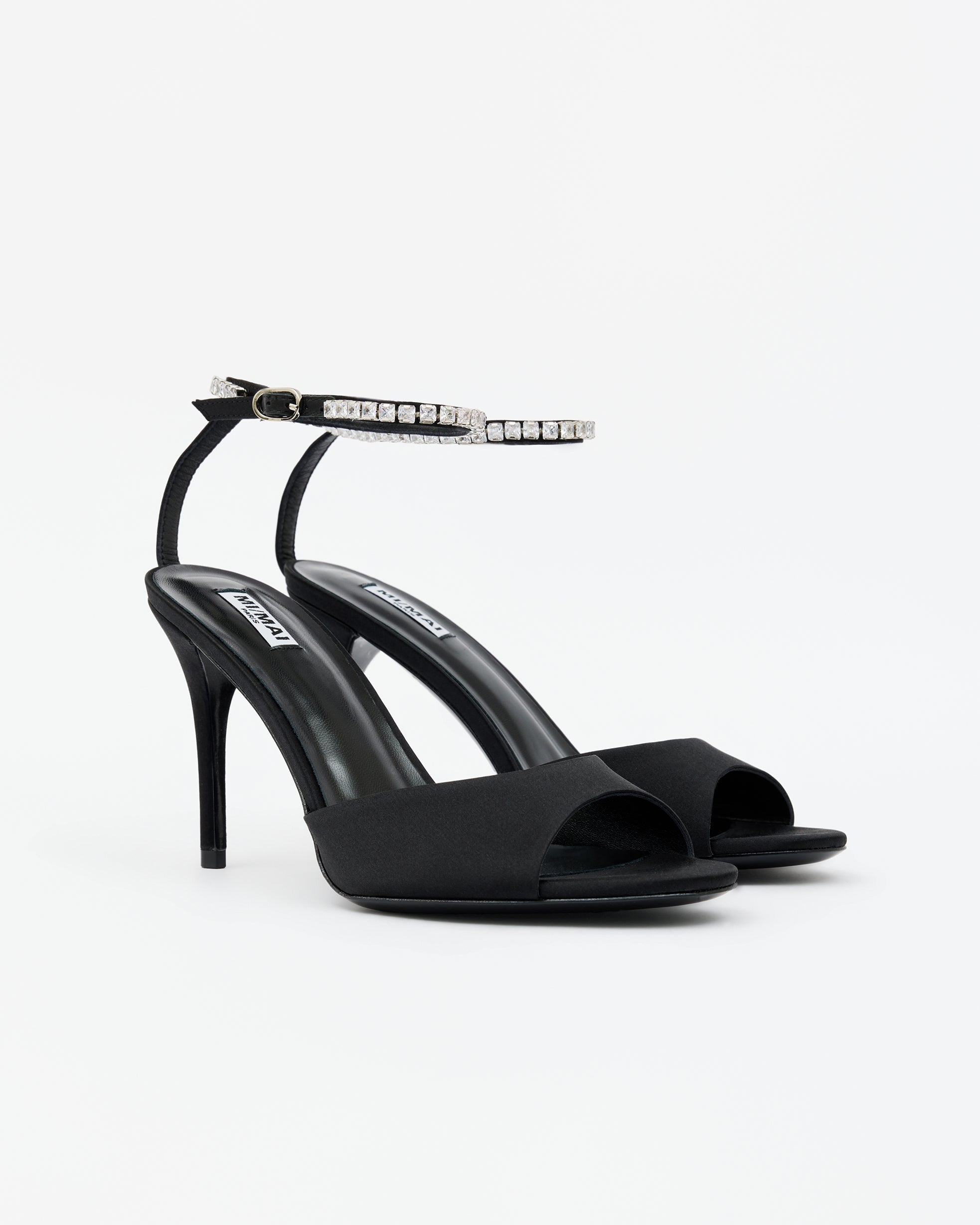 Sandales en satin à bout rond et strass FLAVIA, MI MAI