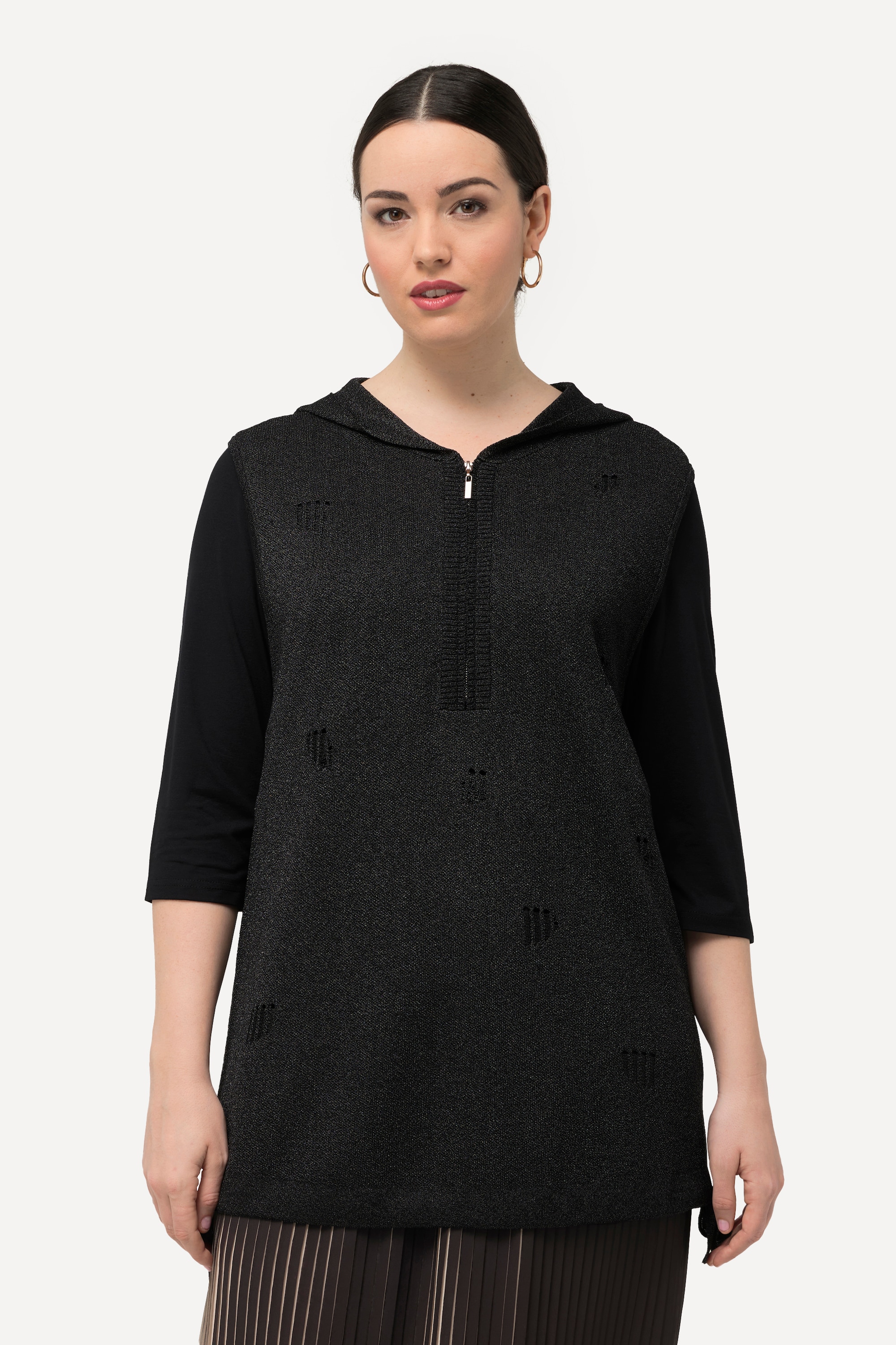 Pull sans manches à capuche, détails destroy, ULLA POPKEN