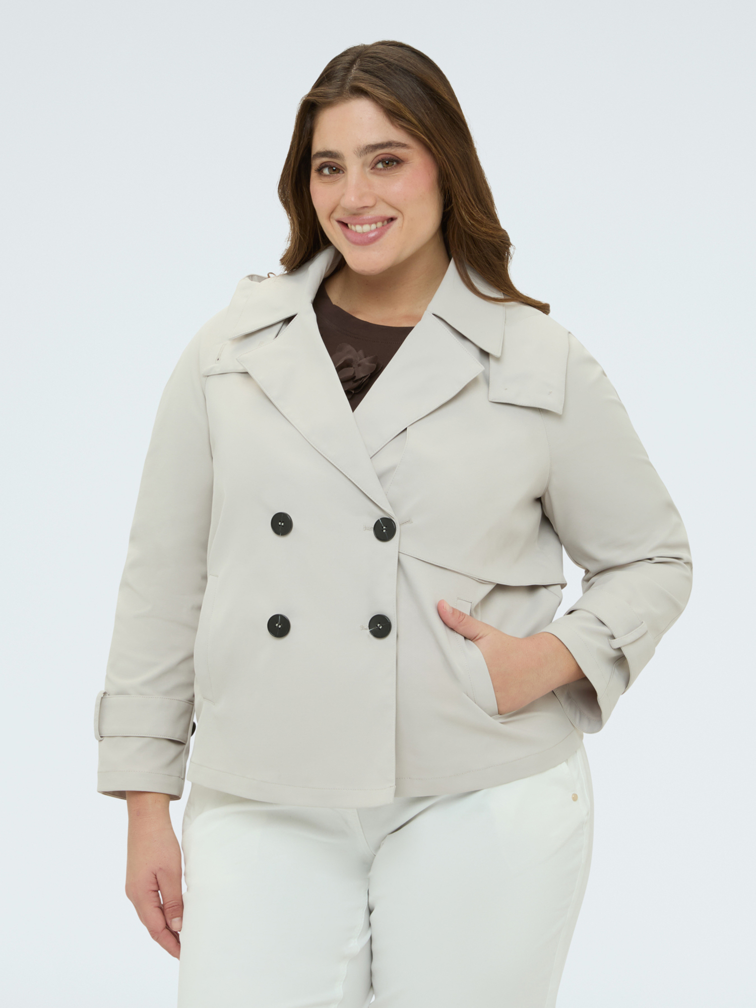 Trench-coat court croisé, FIORELLA RUBINO