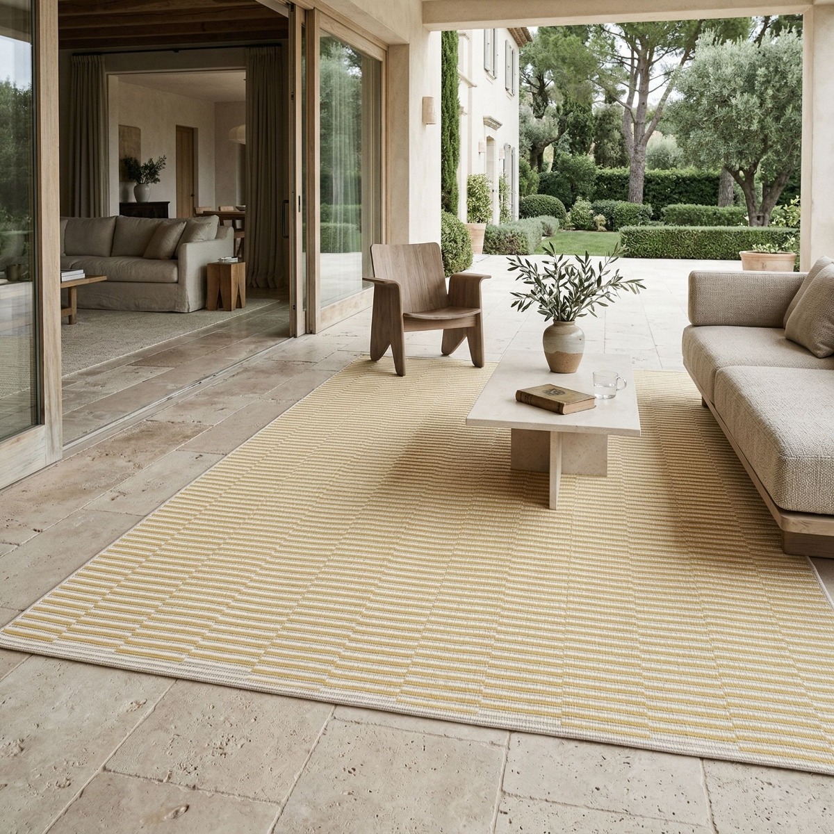 Tapis extérieur intérieur motif géométrique tissé SUNSHINE MEX, THE DECO FACTORY