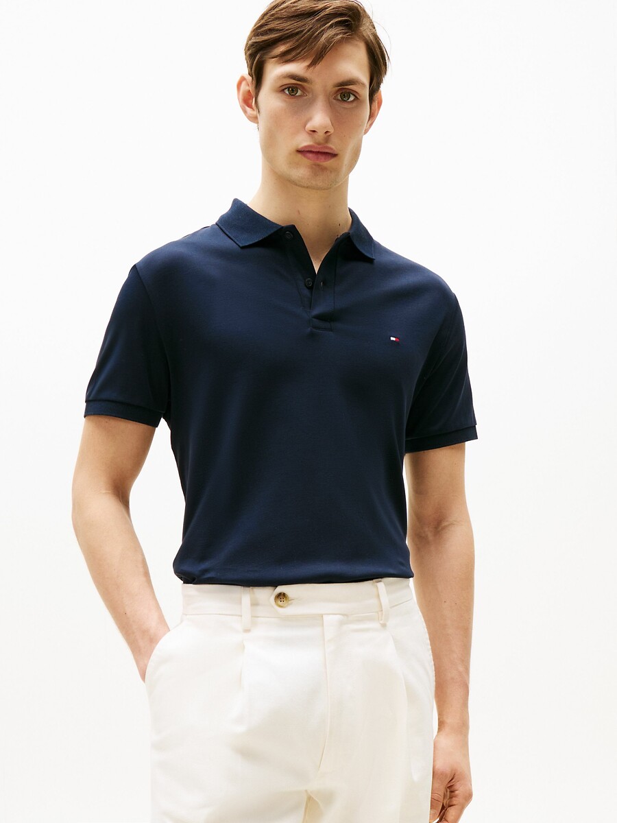 Polo manches courtes regular en coton doux, TOMMY HILFIGER