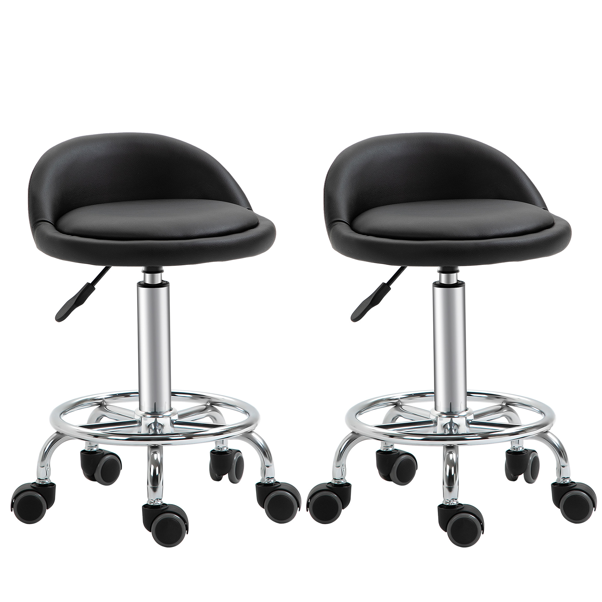 Tabouret de salon Revêtement synthétique Noir, HOMCOM