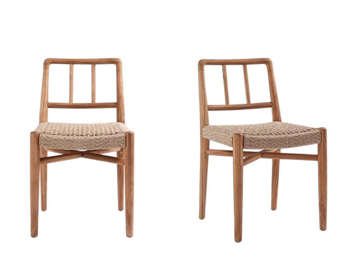 Lot de 2 chaises en teck et corde synthétique - HAVANA, MATHI DESIGN