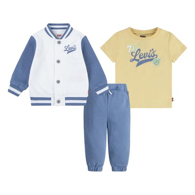 Bomber Jacket/T-Shirt and Joggers Outfit in Cotton Mix LEVI'S KIDS