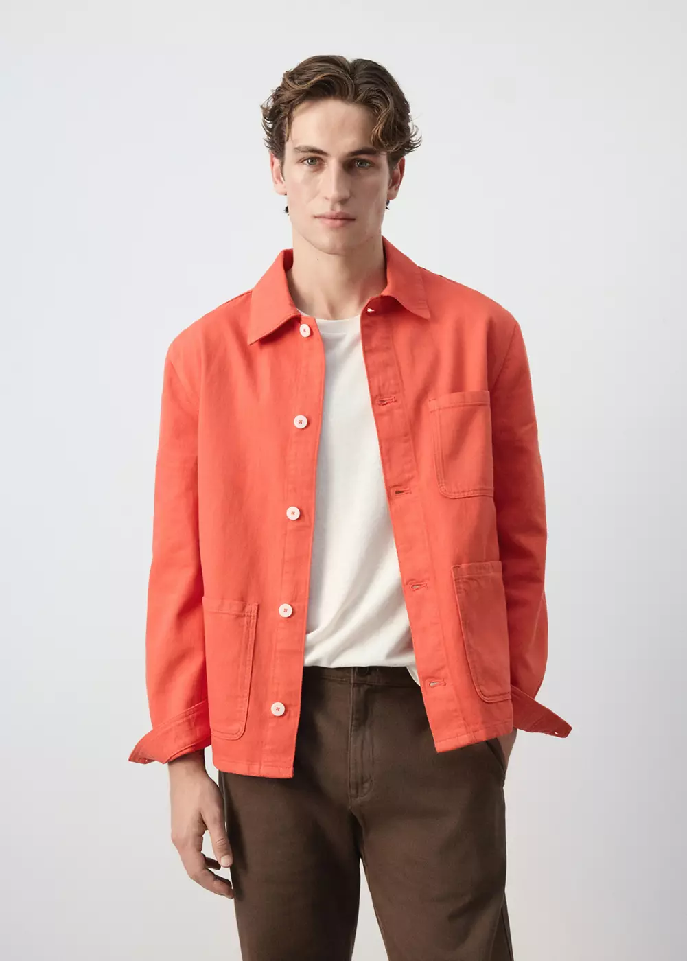 Surchemise regular fit coton et lin, MANGO MAN