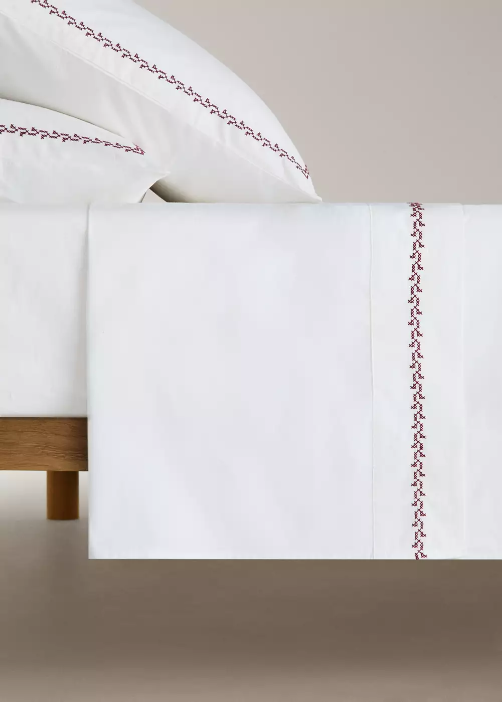 Drap coton broderie lit 180/200 cm, MANGO HOME