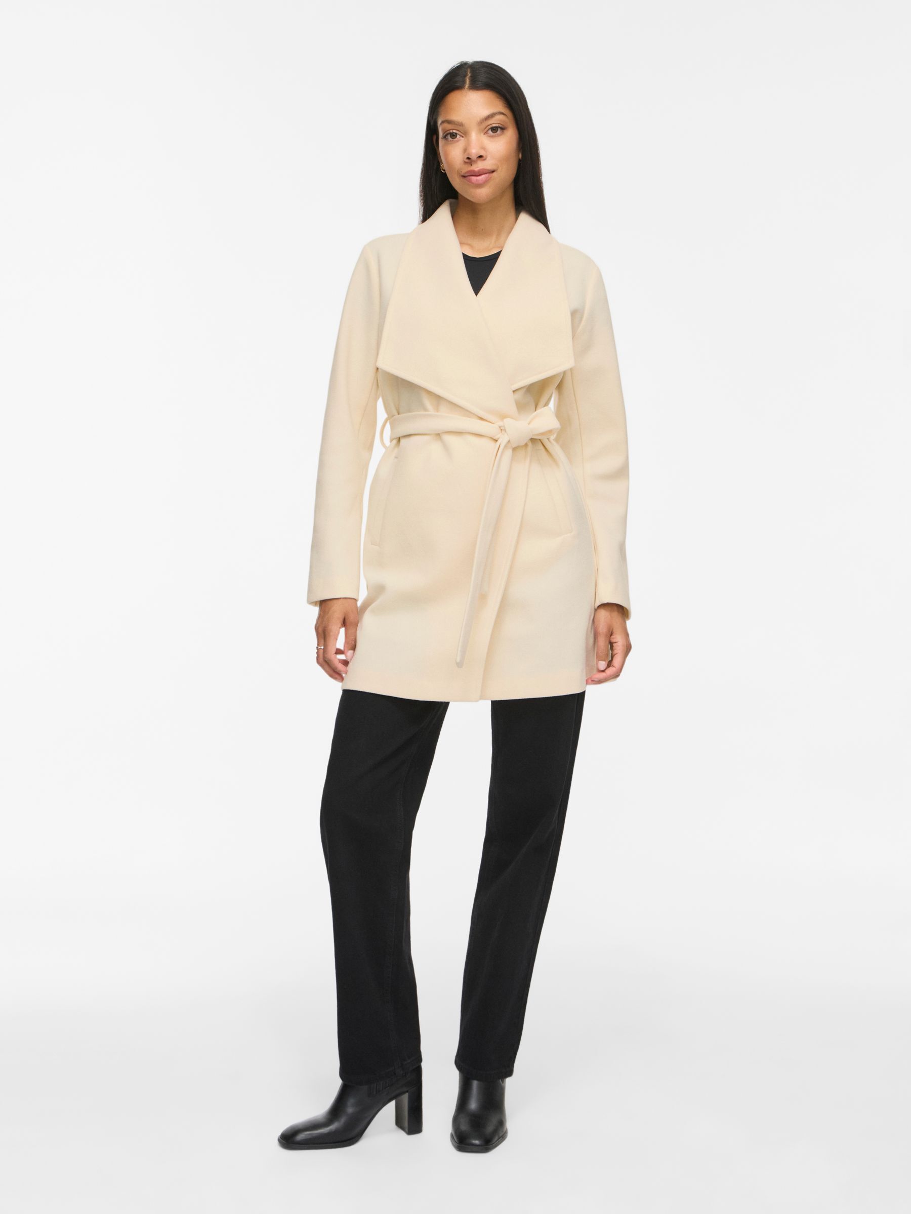 Manteau col italien à nouer, VILA