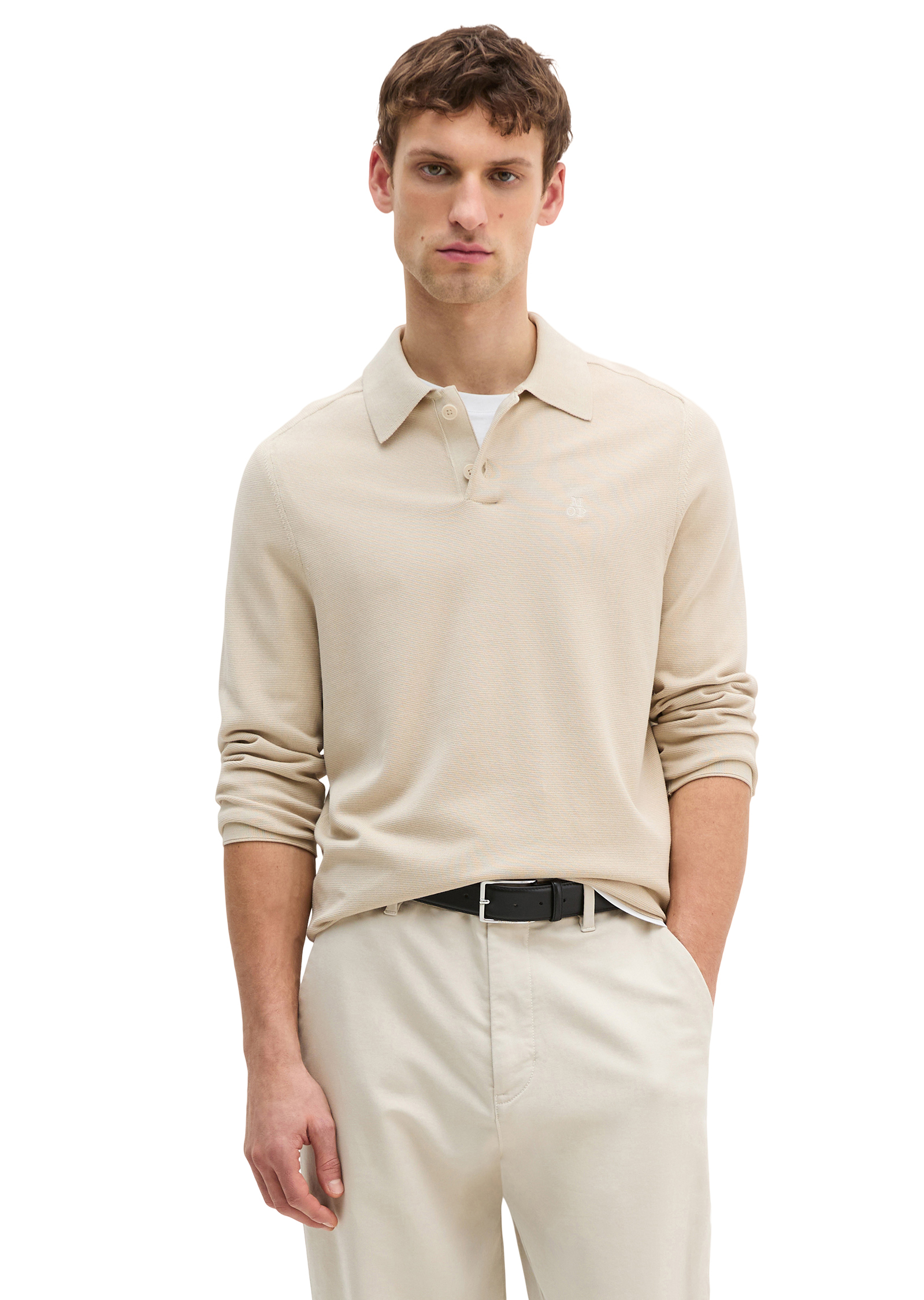 Polo en tricot régulier en coton biologique certifié, MARC O'POLO