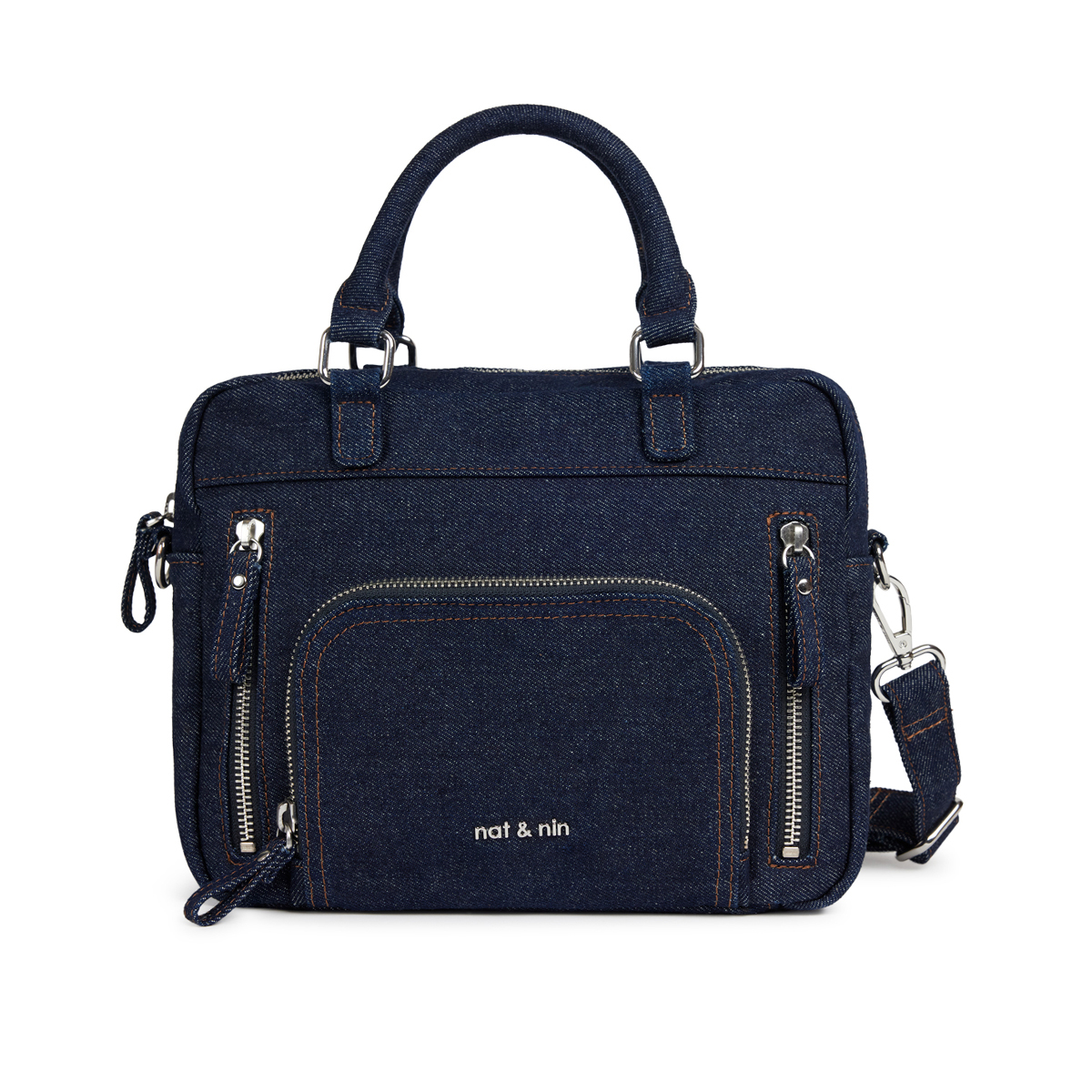 Sac à main en cuir grainé MINI MACY, NAT & NIN