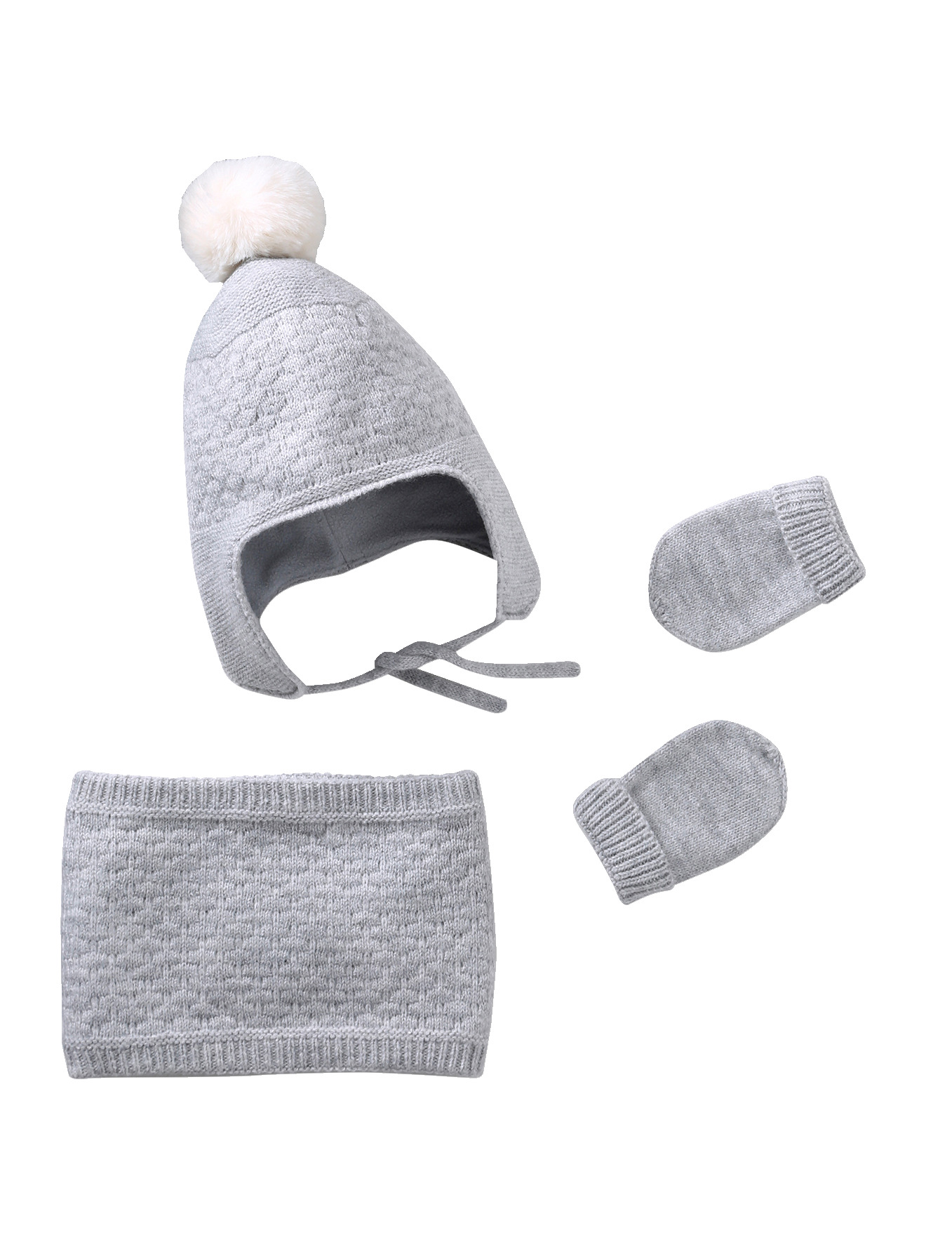 Ensemble bonnet, snood et moufles, VERTBAUDET