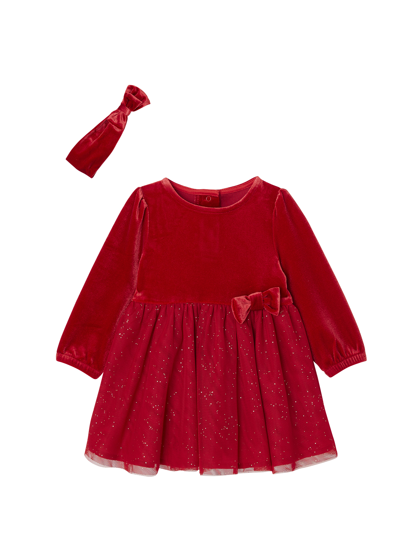 Coffret Noël bébé robe tulle pailleté et bandeau, VERTBAUDET