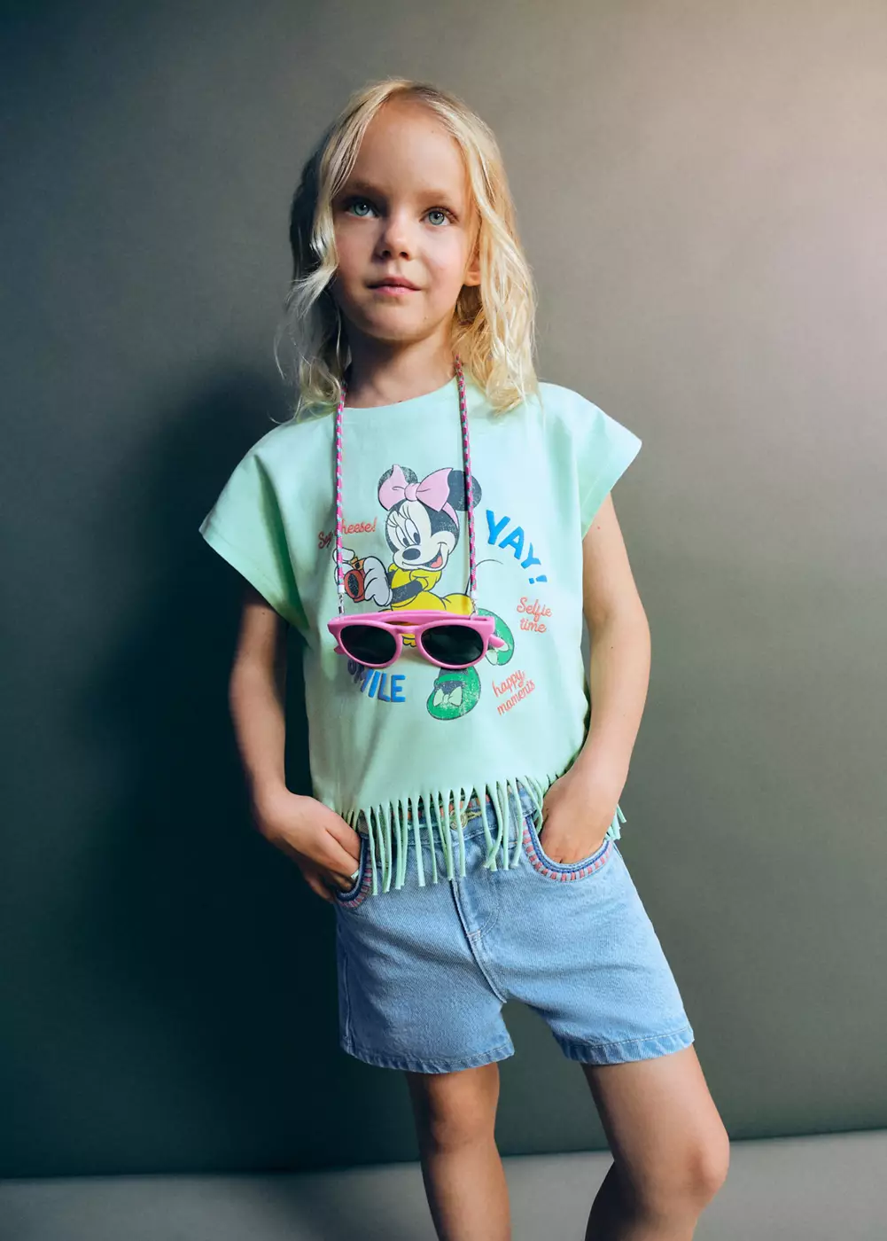 T-shirt Minnie Mouse à franges, MANGO BABY
