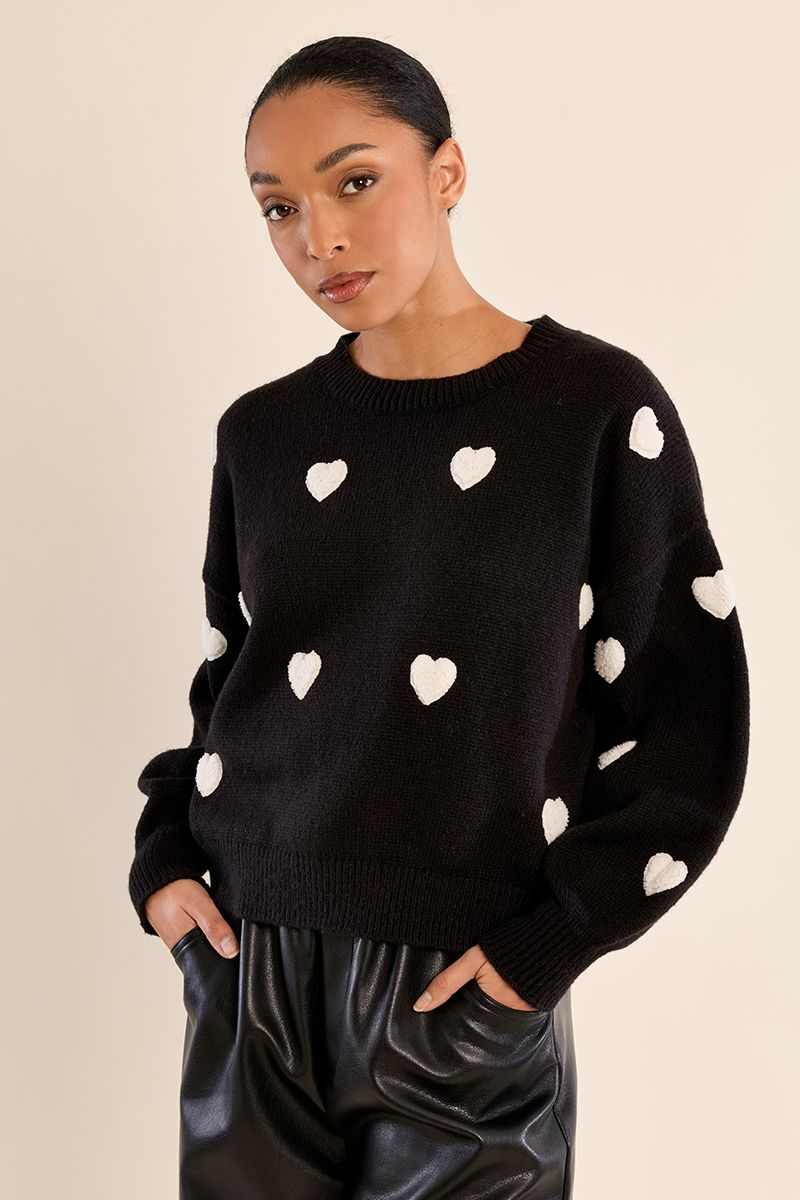 Pull à cœur en relief, MOLLY BRACKEN