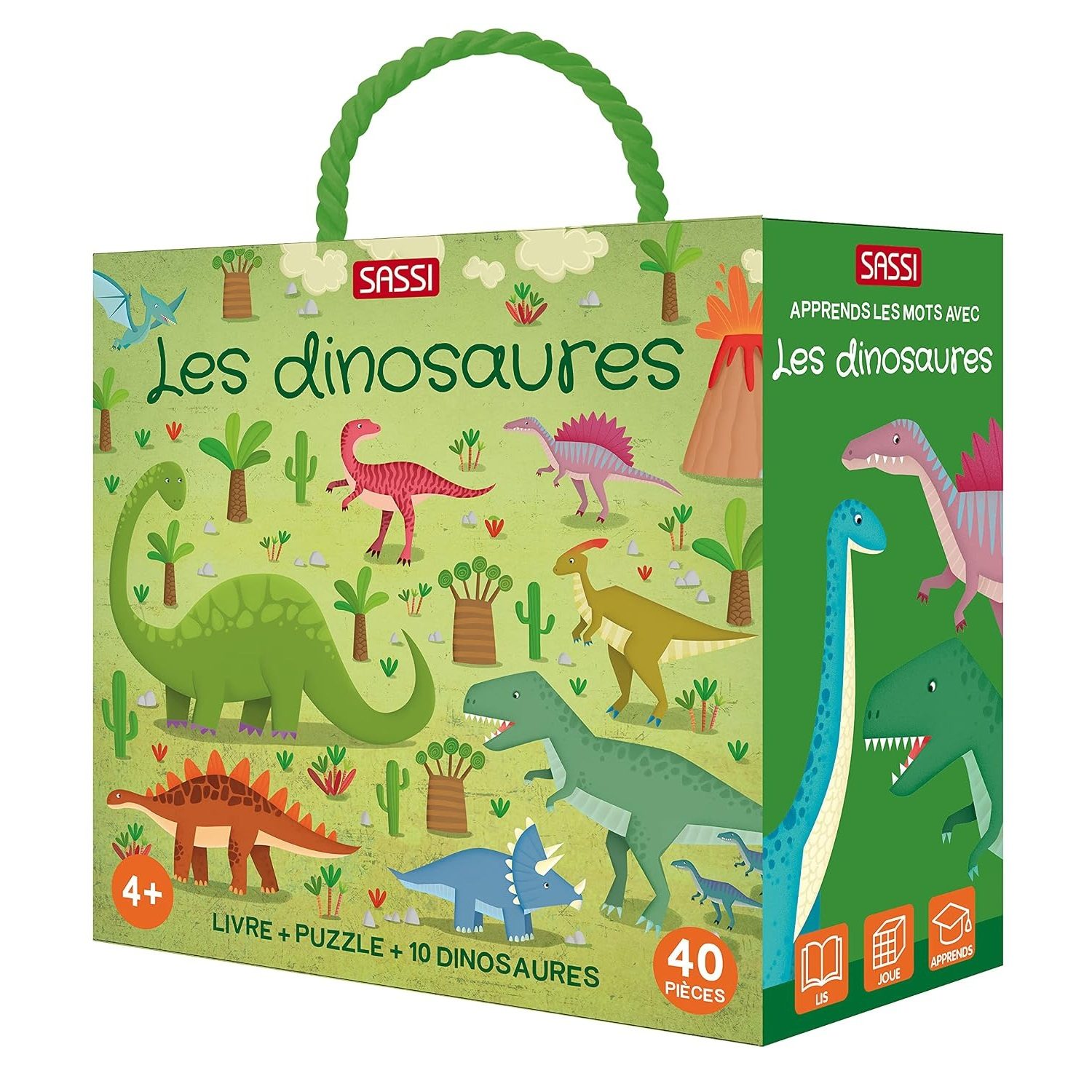 Livre et puzzle Les dinosaures, SASSI JUNIOR
