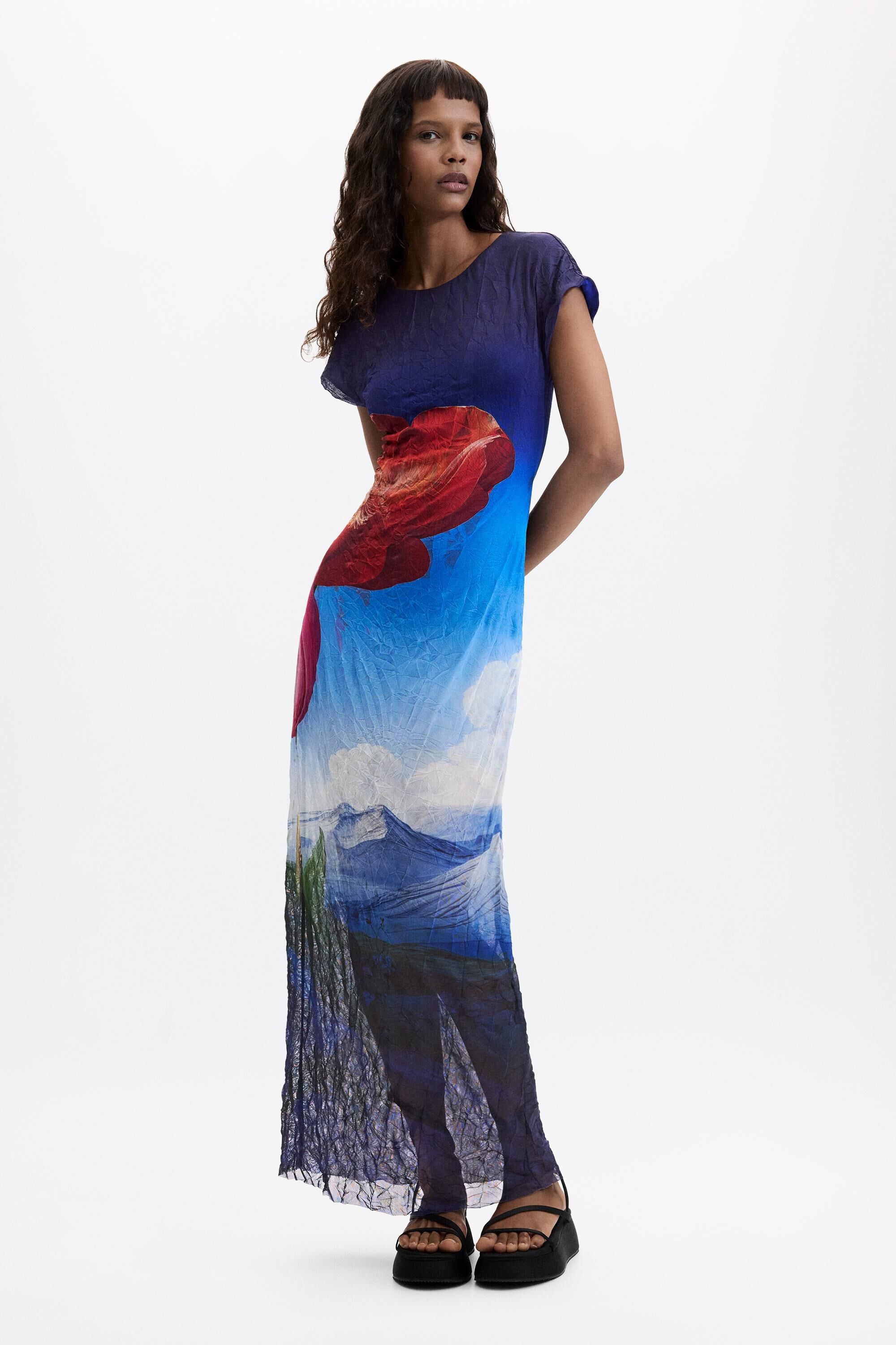 Robe à manches courtes imprimée, DESIGUAL