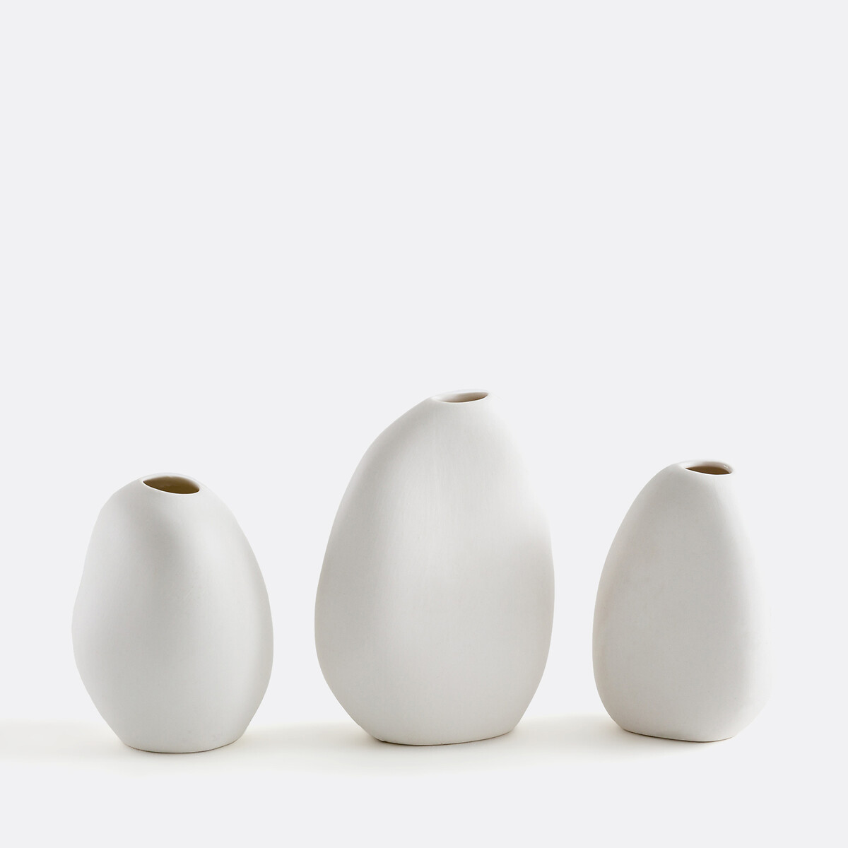 Lot De 3 Vases En Céramique H9,5/10/12 Cm, Hedna
