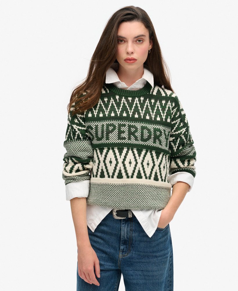 Pull ras-du-cou à motif, SUPERDRY