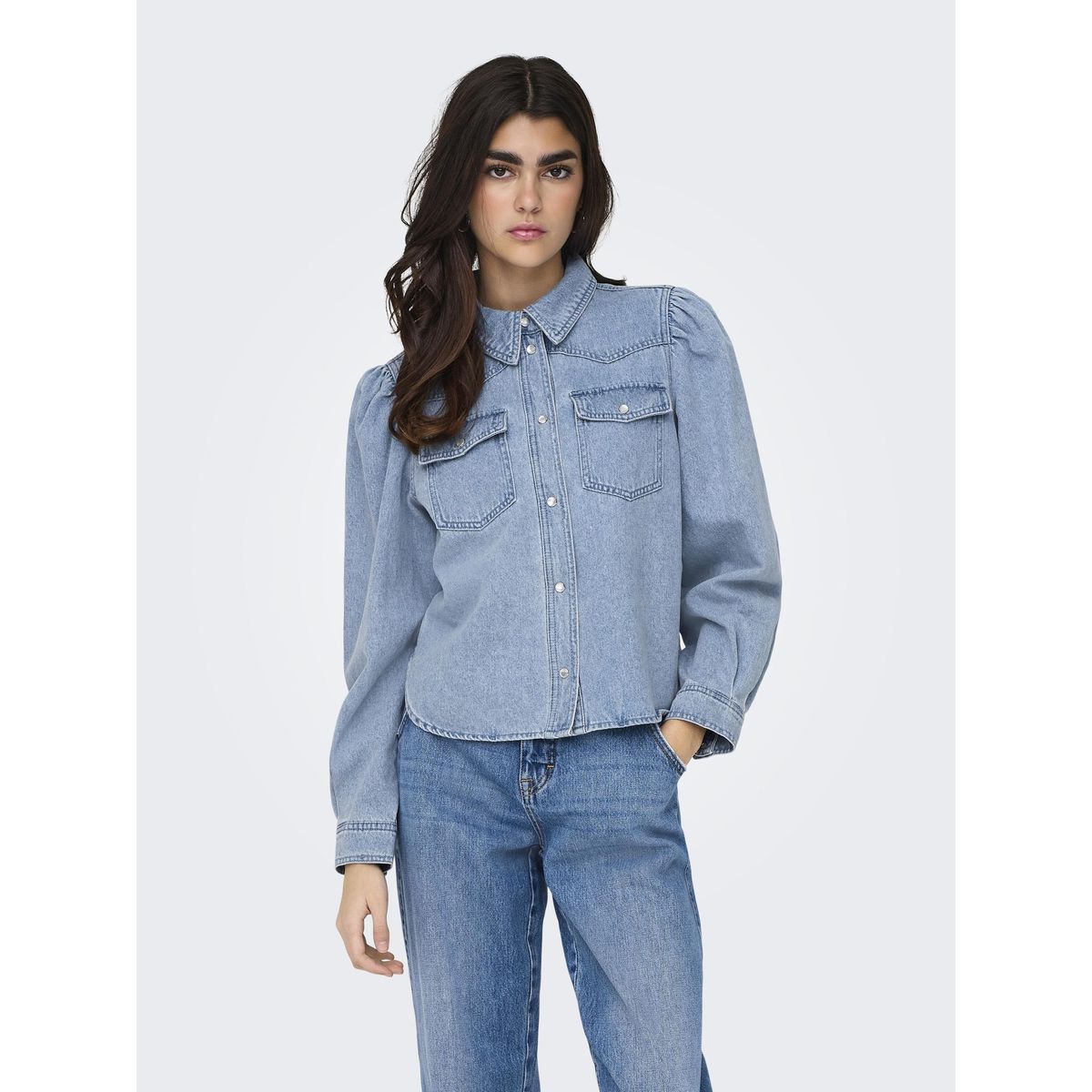 Chemise en jean online manche bouffante