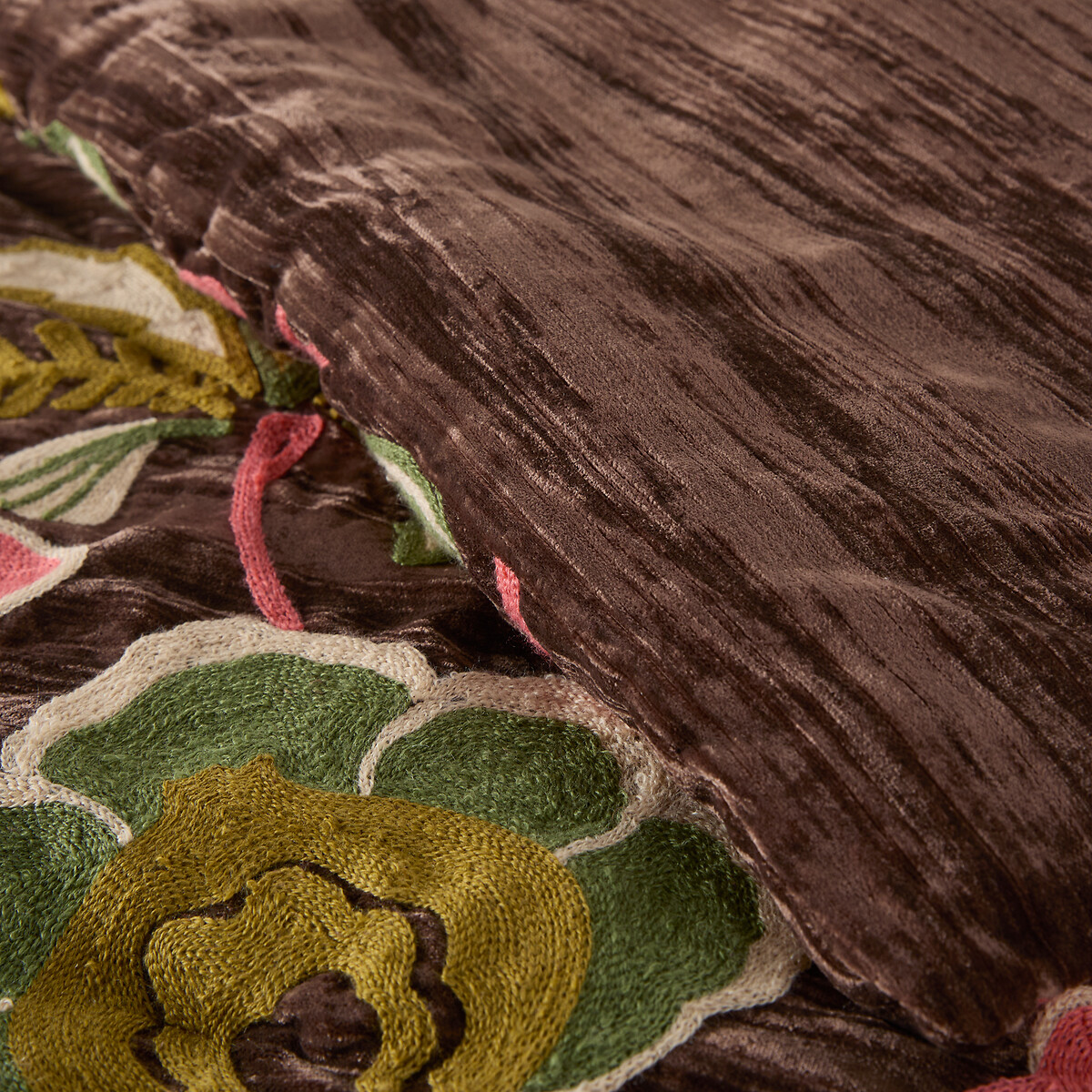 Bestickte Steppdecke, Panne de velours, Sidonie