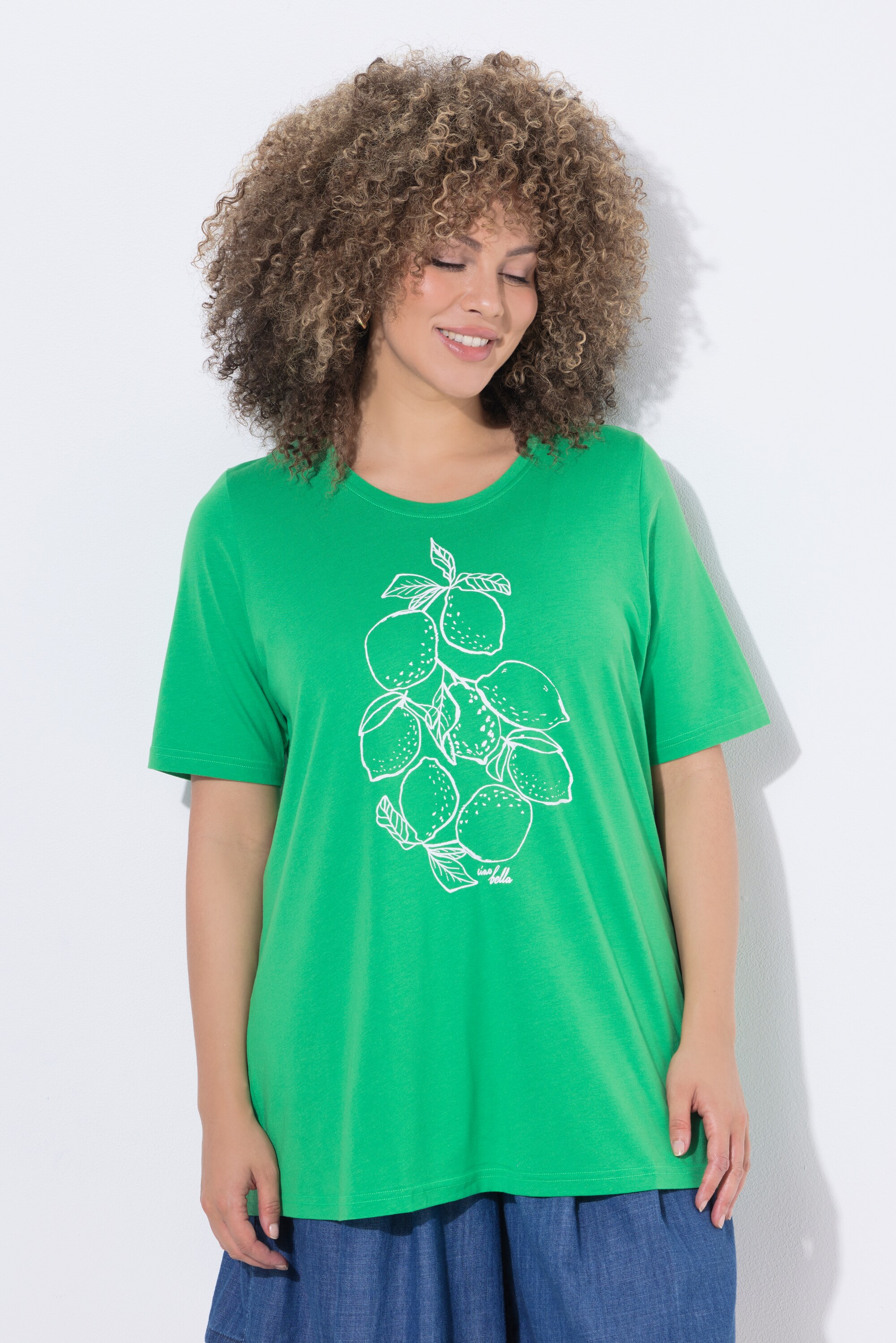 T-shirt en modal mélangé, motif citrons, ULLA POPKEN