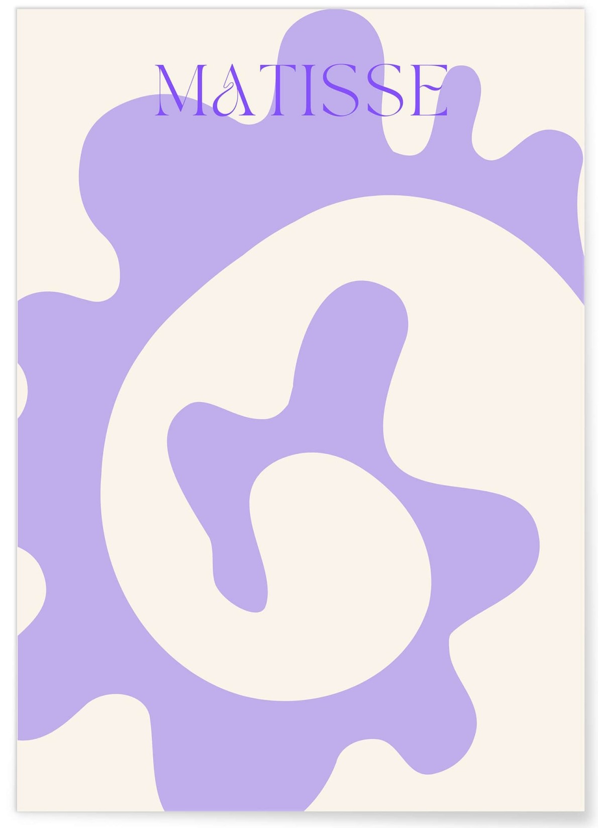 Affiche Matisse 'Motif Végétal' – Abstraction en lavande, L'AFFICHERIE