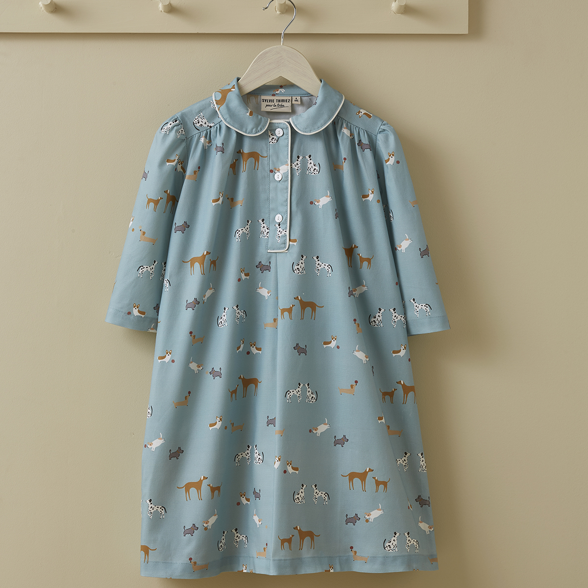 Chemise de nuit enfant TOUTOUS BLEU, SYLVIE THIRIEZ
