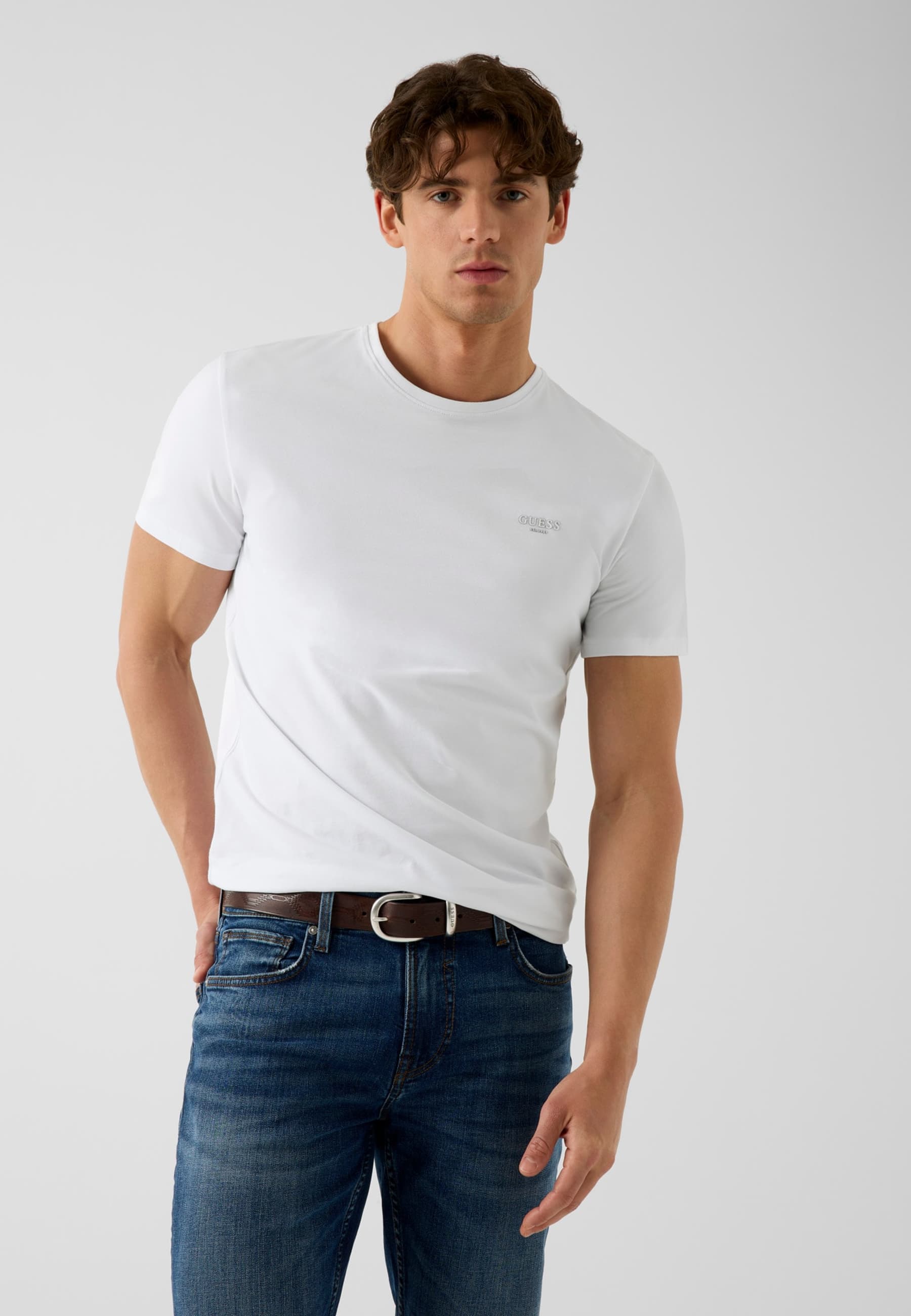 T-Shirt En Mélange De Coton, GUESS